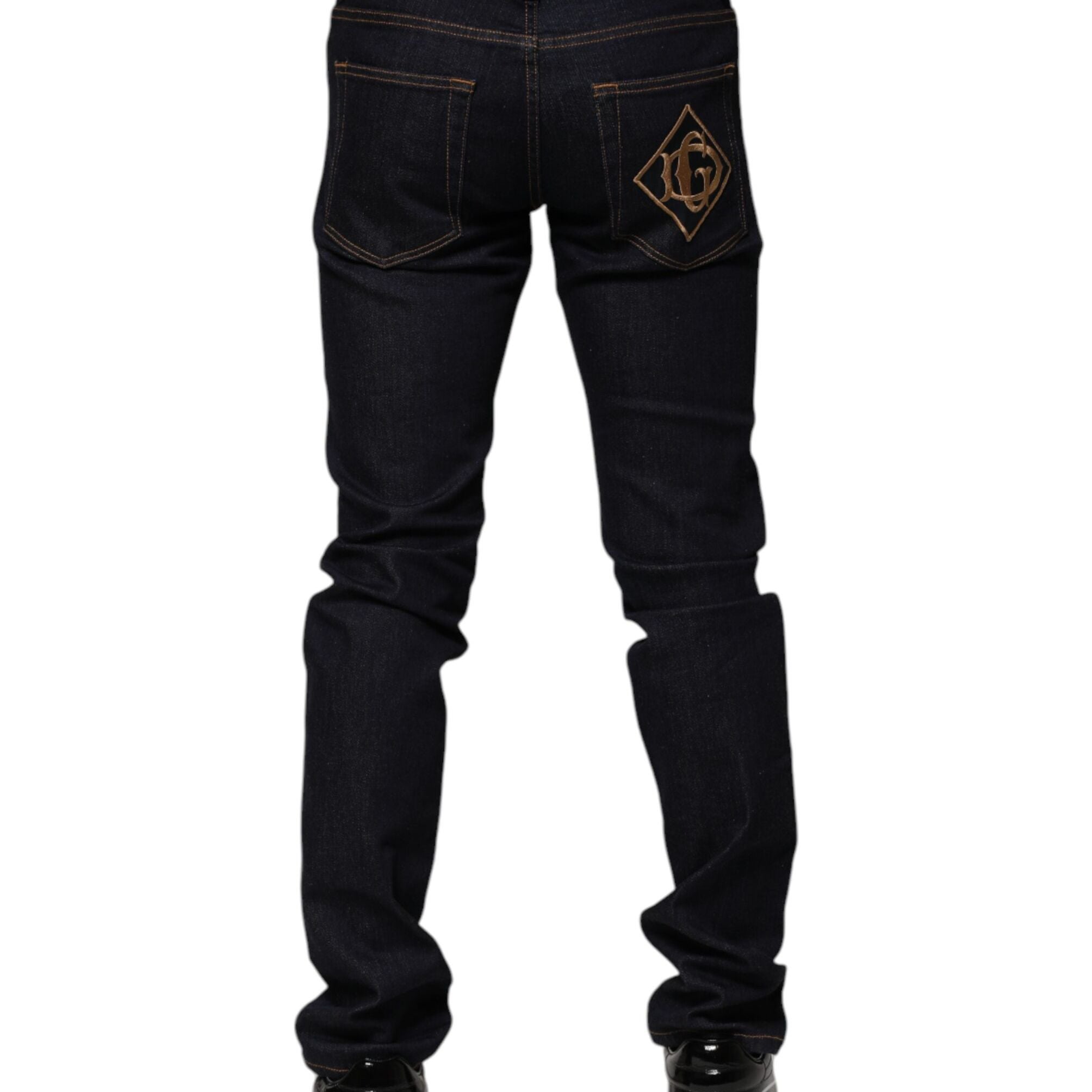 Dolce & Gabbana Black Cotton Skinny Men Denim Jeans
