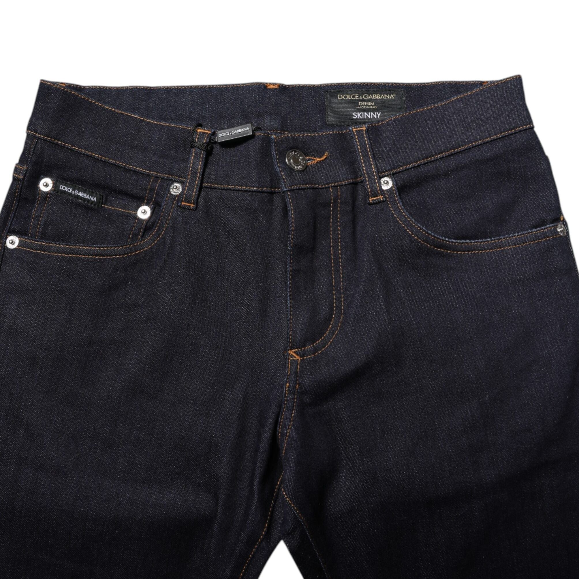 Dolce & Gabbana Black Cotton Skinny Men Denim Jeans