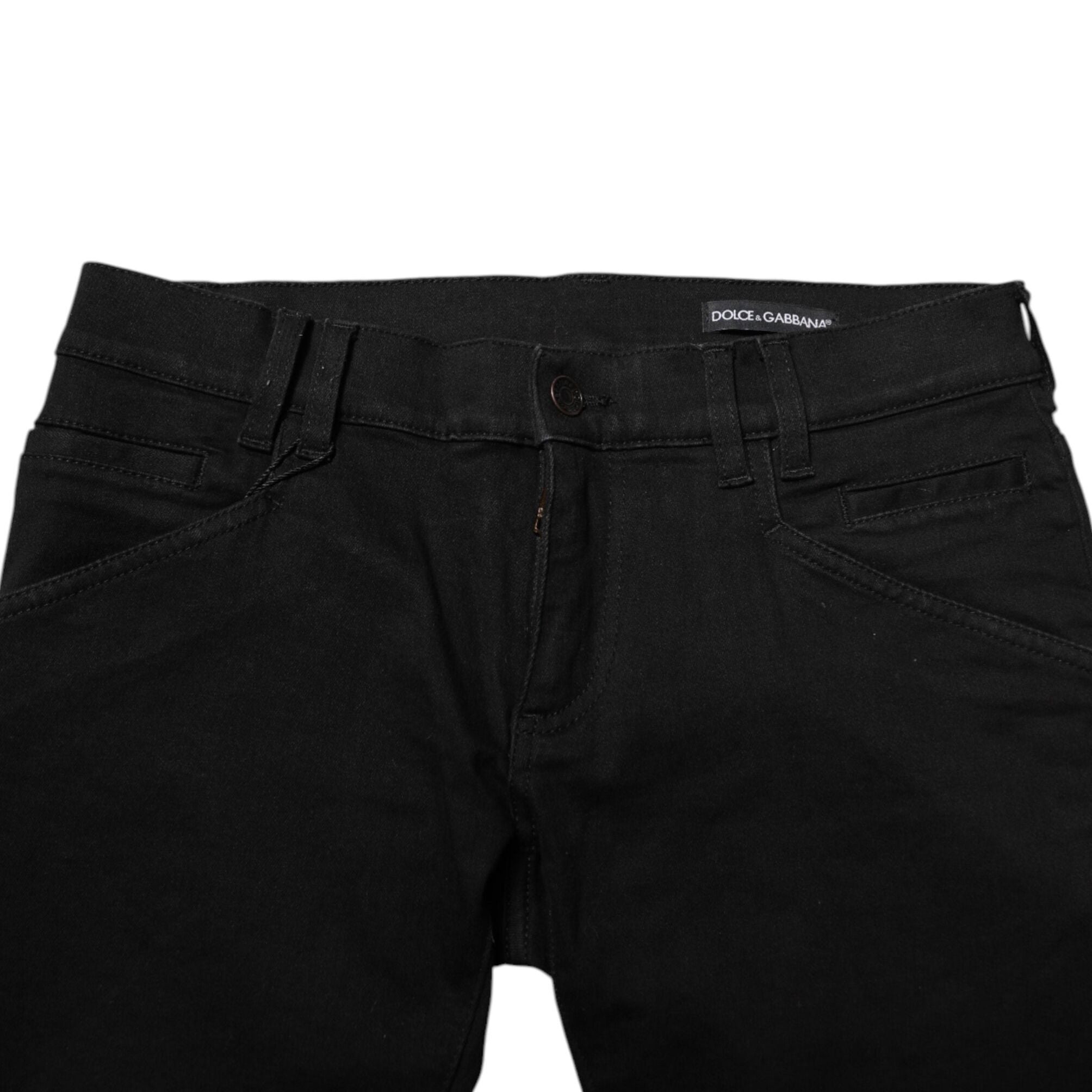 Dolce & Gabbana Black Cotton Skinny Men Denim Jeans