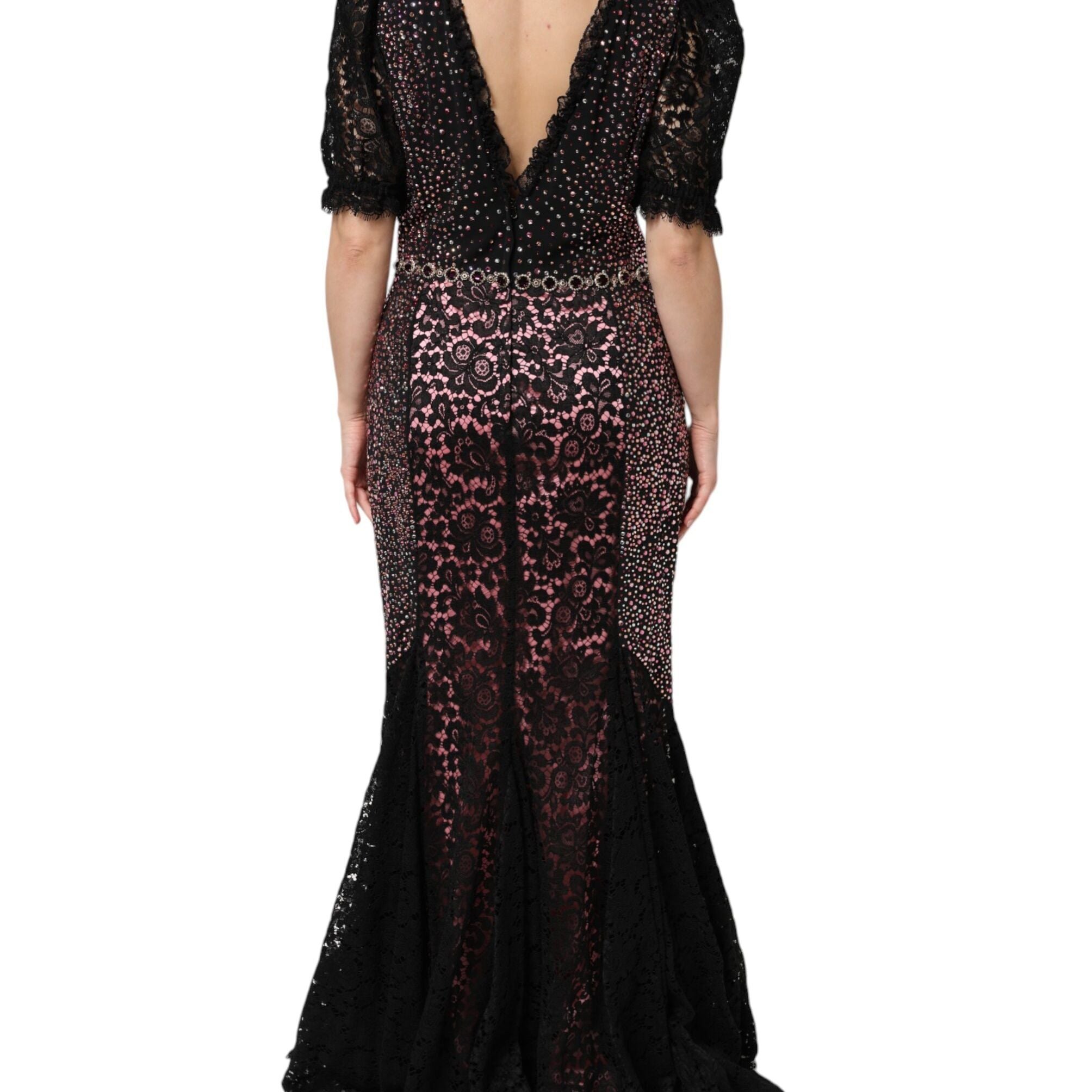 Dolce & Gabbana Multicolor Embellished Mermaid Gown Dress