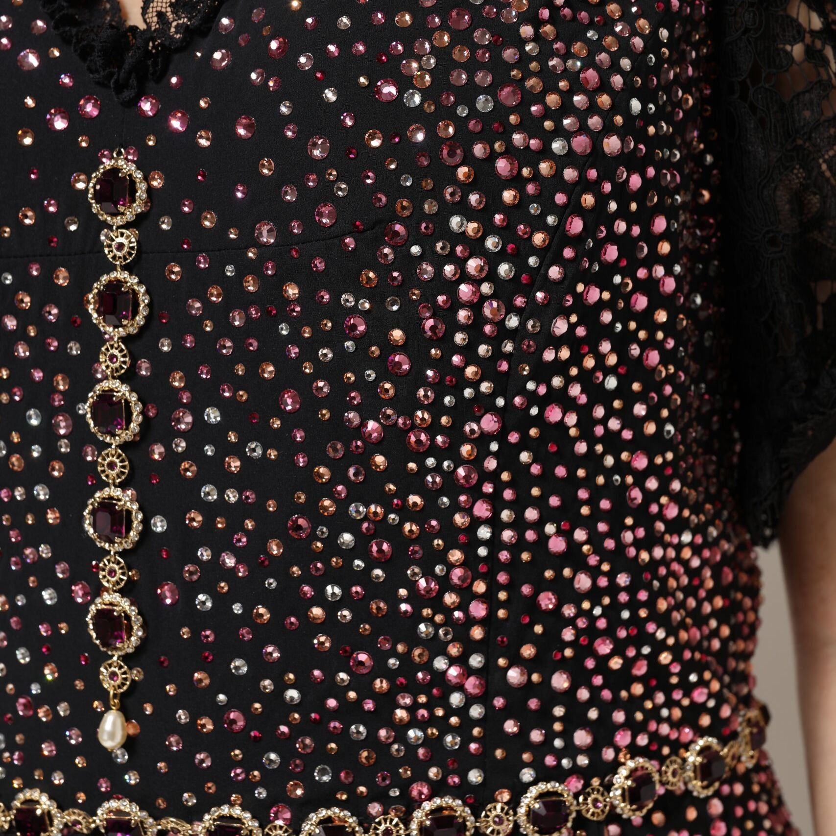 Dolce & Gabbana Multicolor Embellished Mermaid Gown Dress