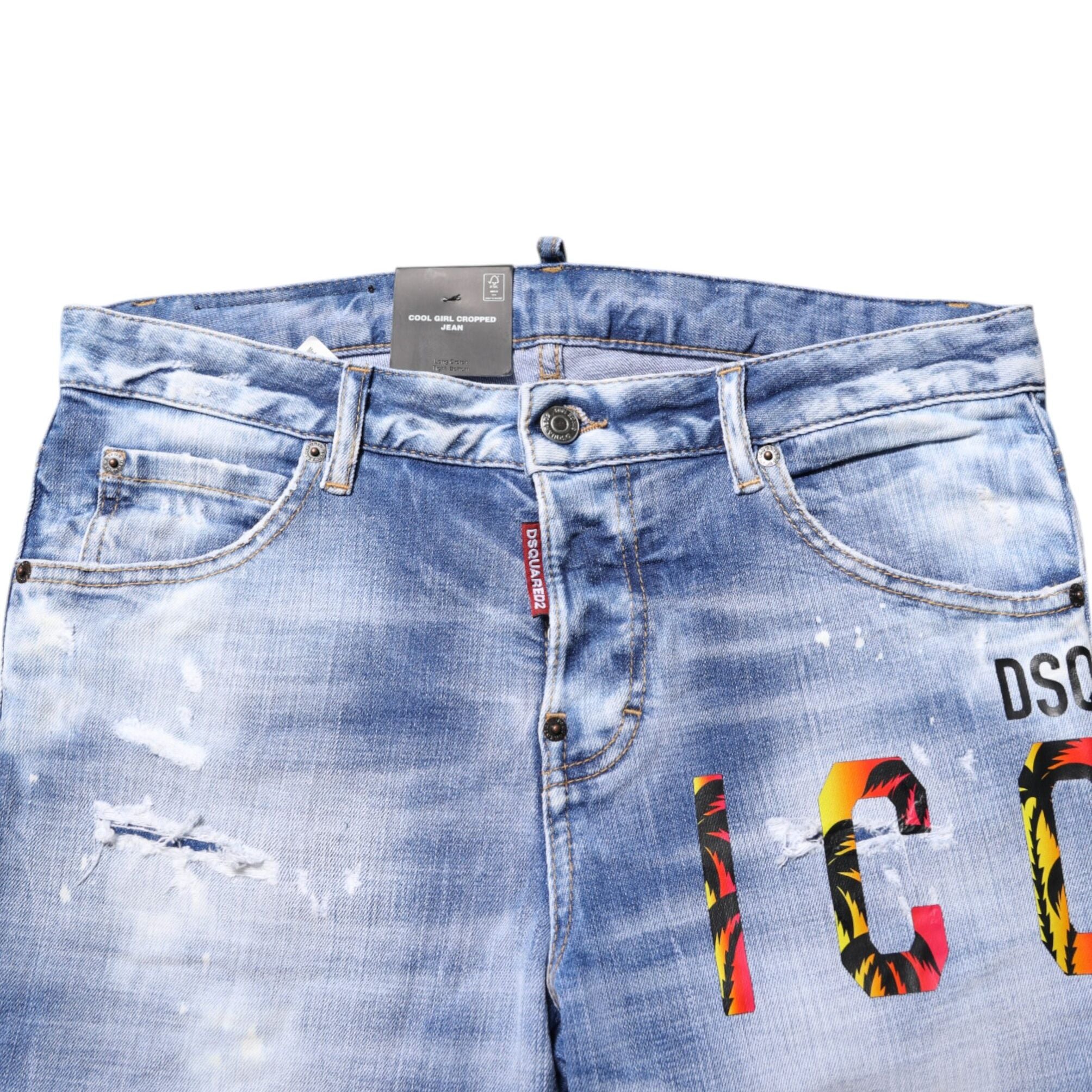 Dsquared² Blue Washed Cotton Mid Waist Skinny Denim Jeans