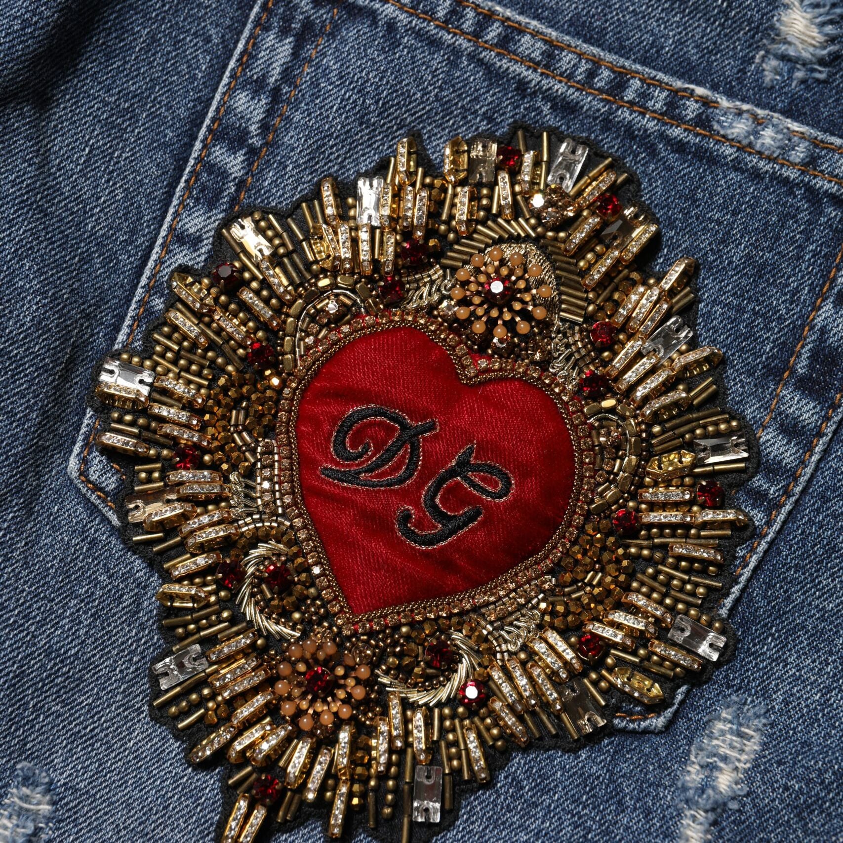 Dolce & Gabbana Blue Cotton Tattered Boyfriend Denim Jeans