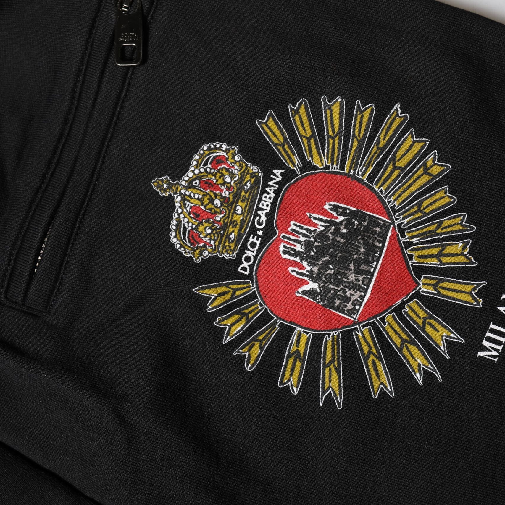Dolce & Gabbana Black Cotton Mid Waist Jogger Pants