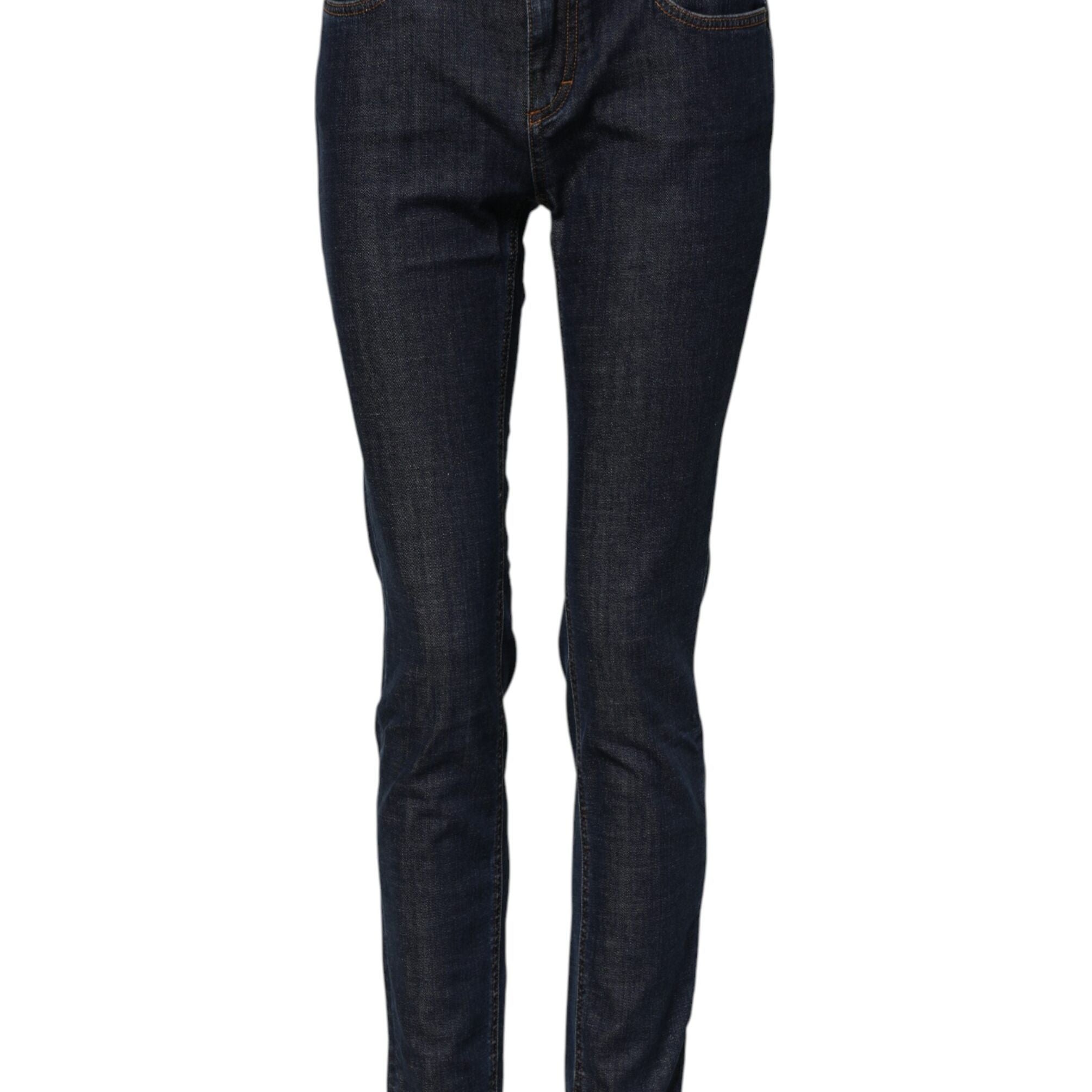 Dolce & Gabbana Blue Skinny Cotton Mid Waisted Denim Jeans