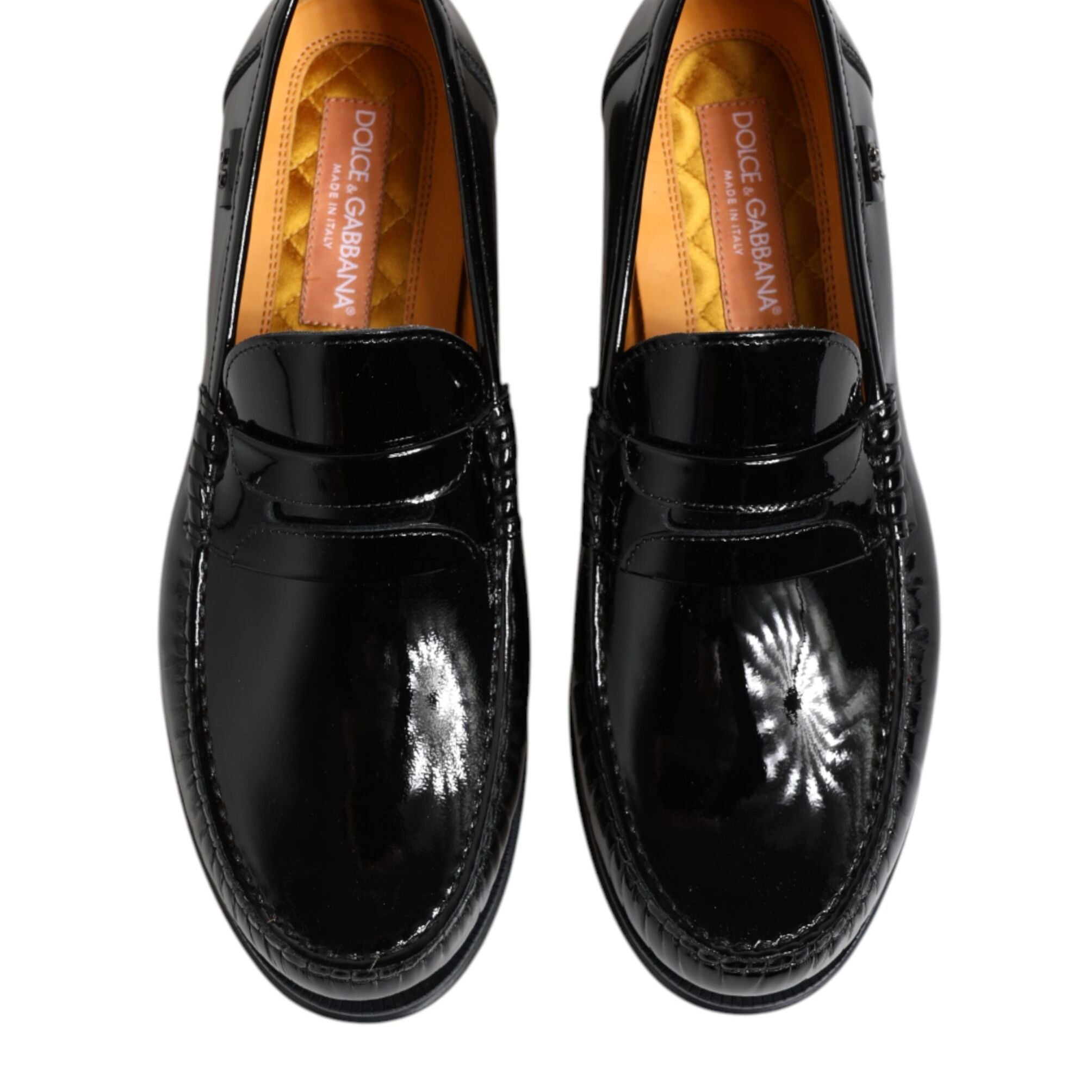 Dolce & Gabbana Black Leather Slip On Loafers Dress Shoes