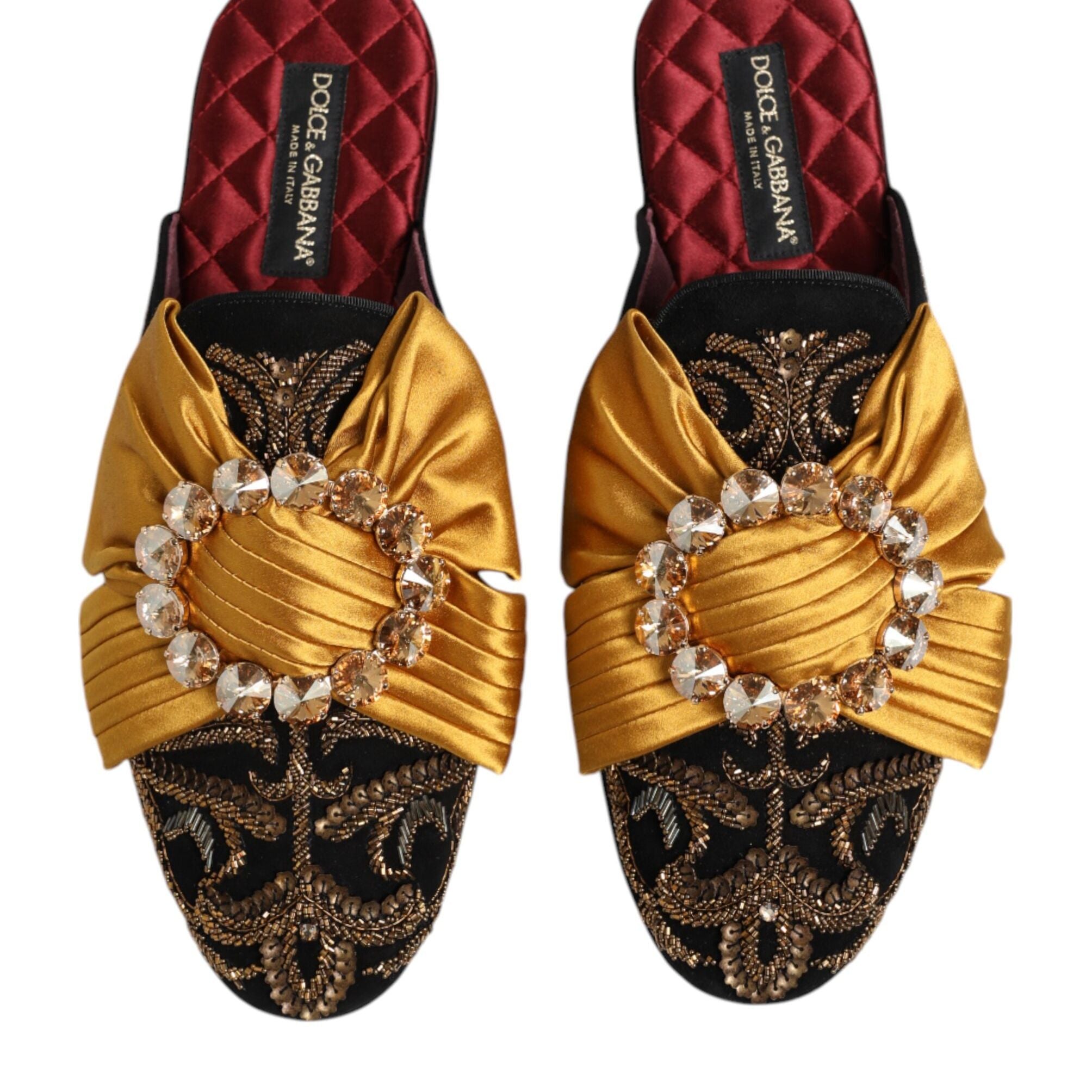 Dolce & Gabbana Multicolor Embellished Flat Sandals Shoes