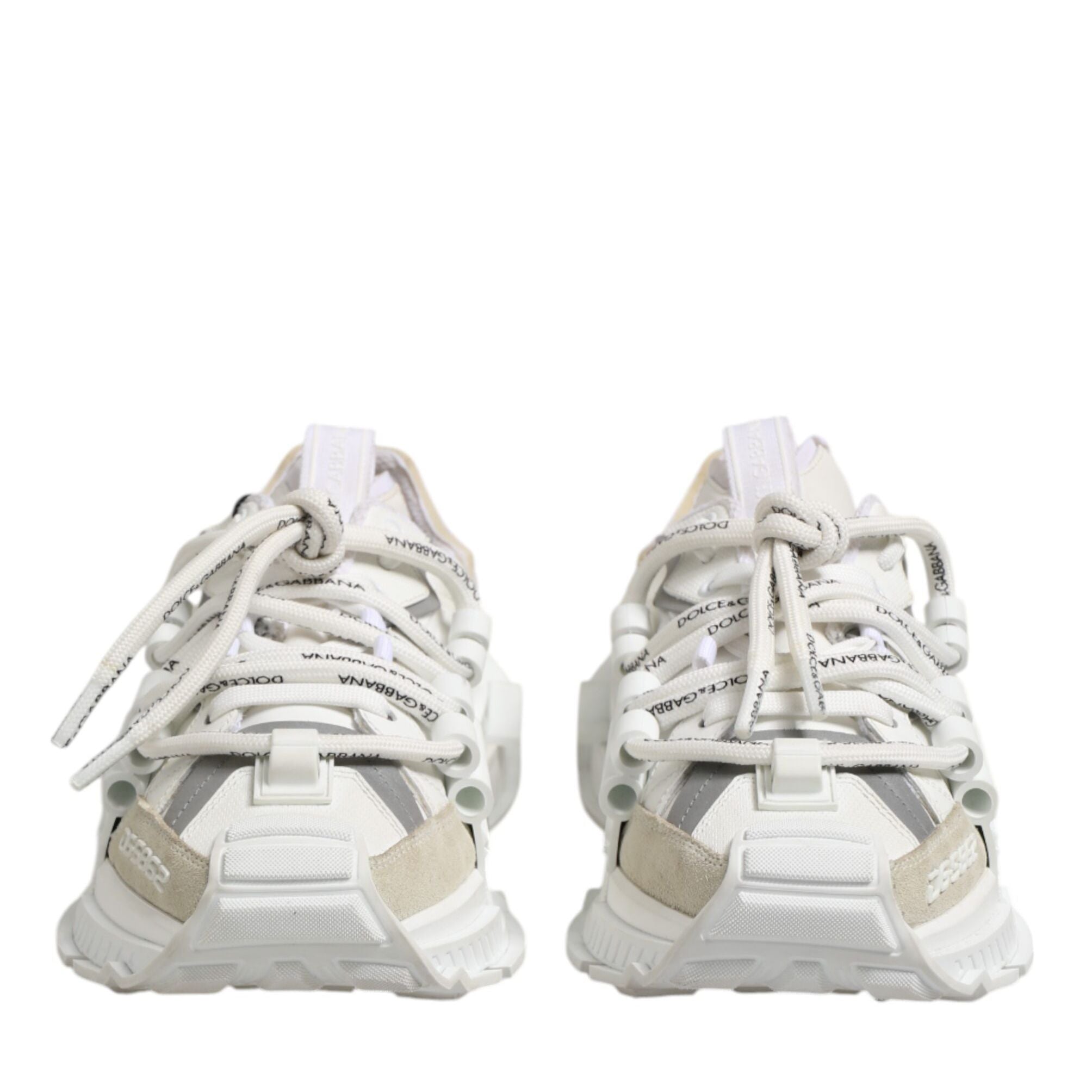 Dolce & Gabbana White Gray Low Top Space Sneakers Shoes