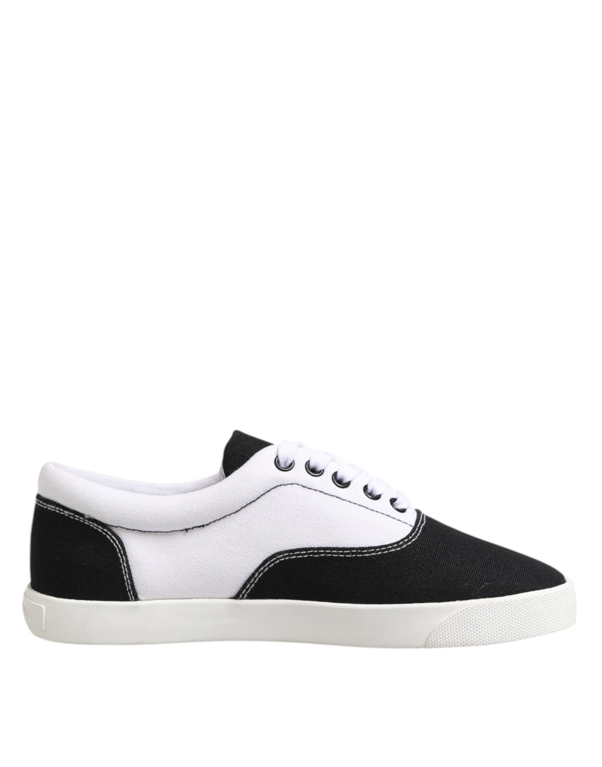 Dolce & Gabbana Black Cotton Canvas Lace Up Men Sneakers Shoes