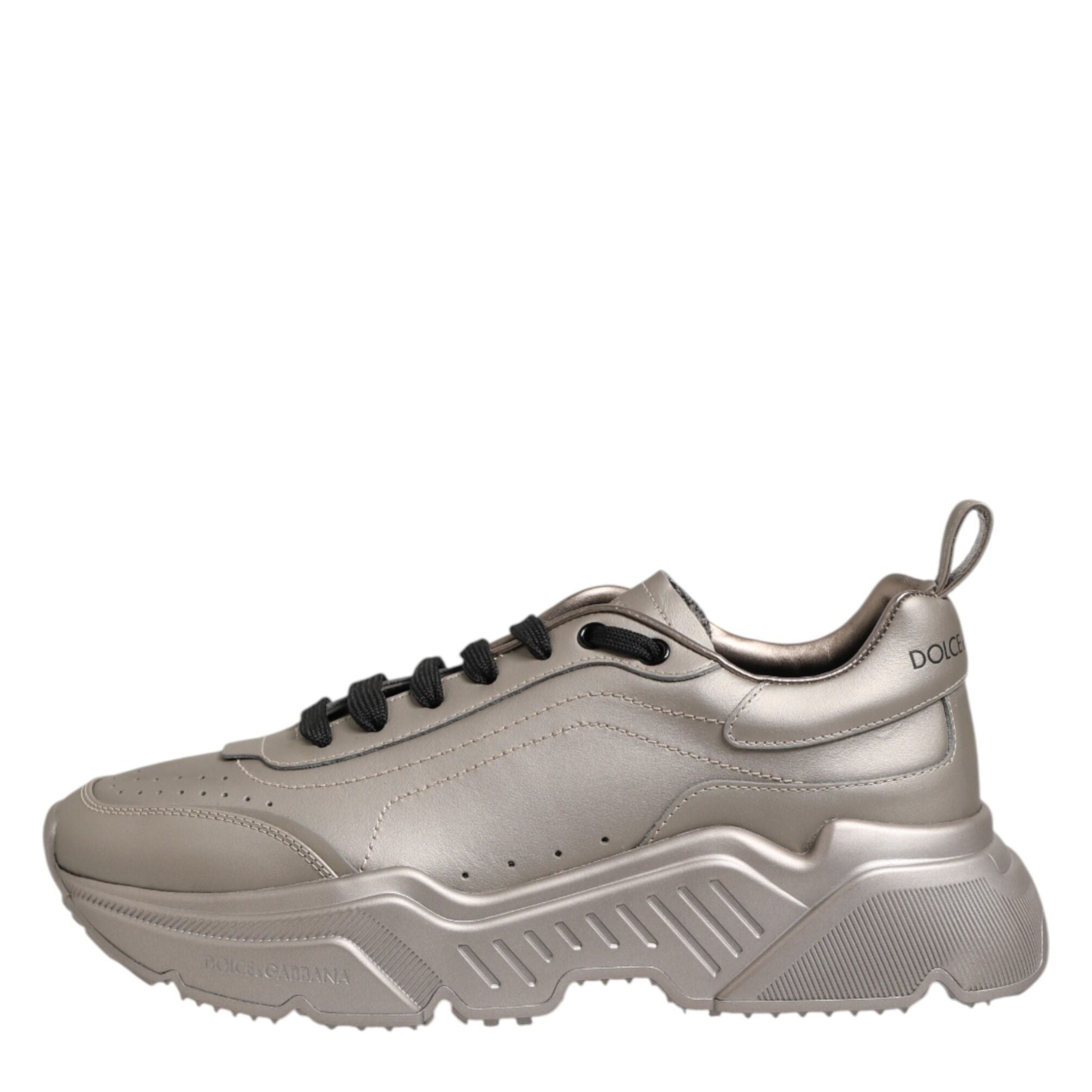 Dolce & Gabbana Silver DAYMASTER Leather Men Sneakers Shoes