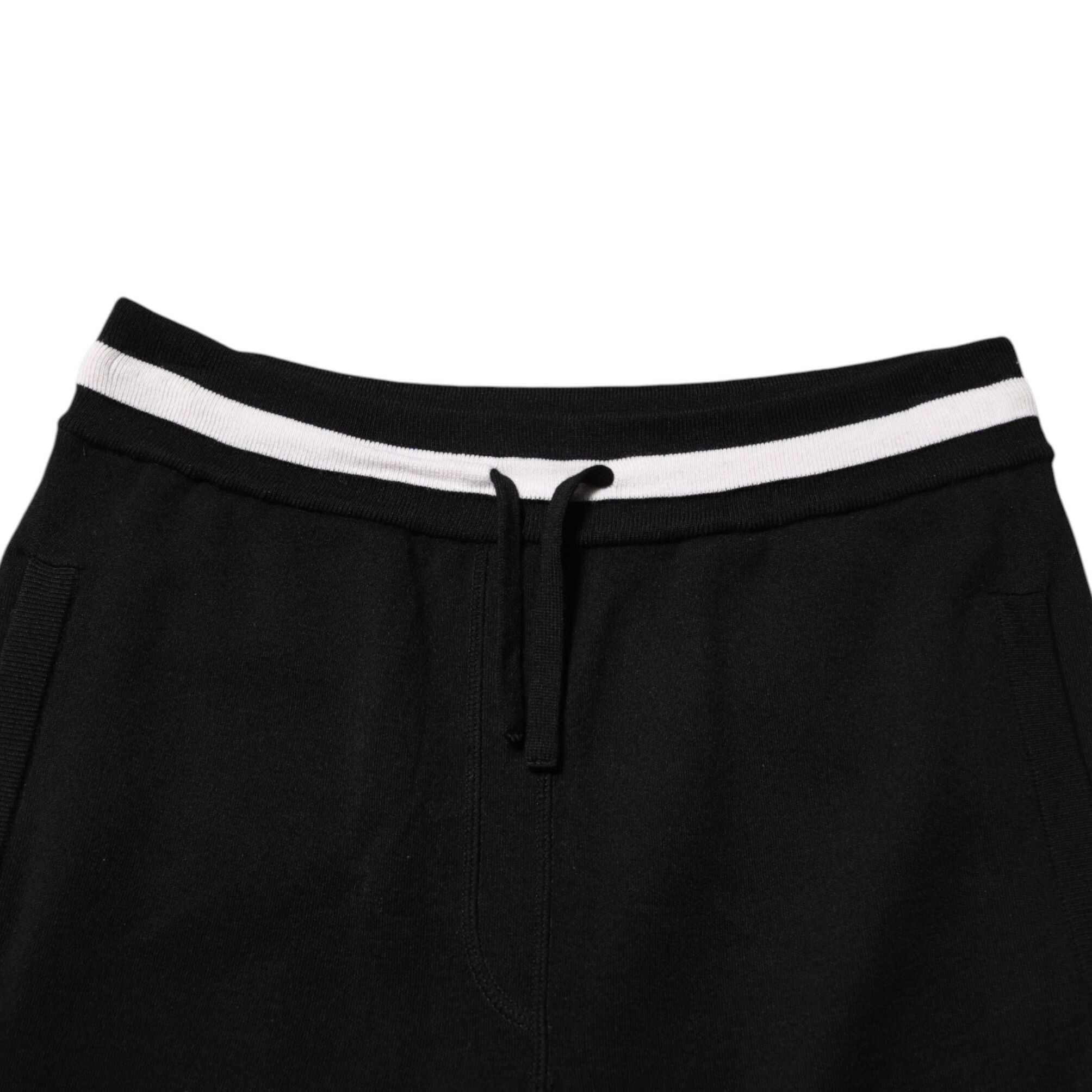 Dolce & Gabbana Black Cotton Men Jogger Sweatpants Pants