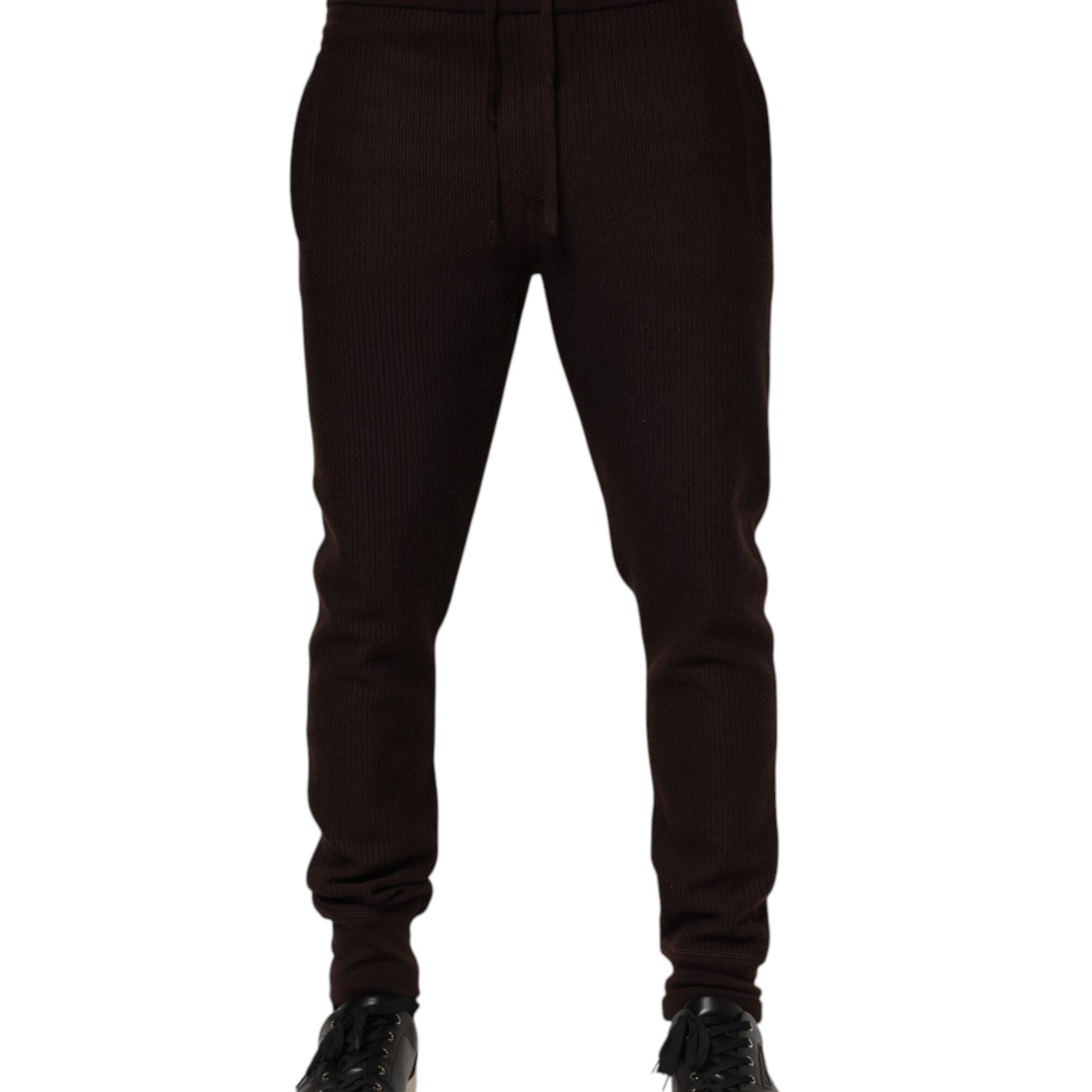 Dolce & Gabbana Brown Cashmere Men Jogger Sweatpants Pants