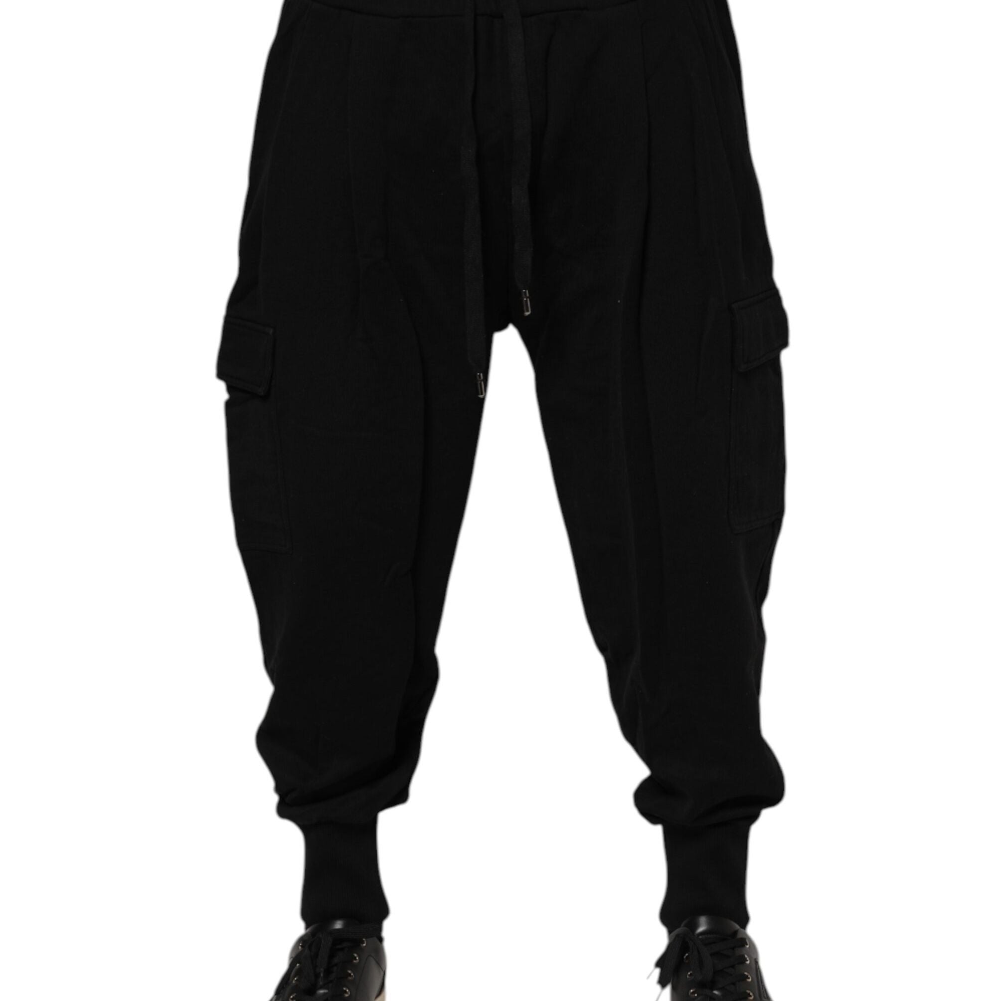 Dolce & Gabbana Black Cotton Logo Jogger Sweatpants Pants