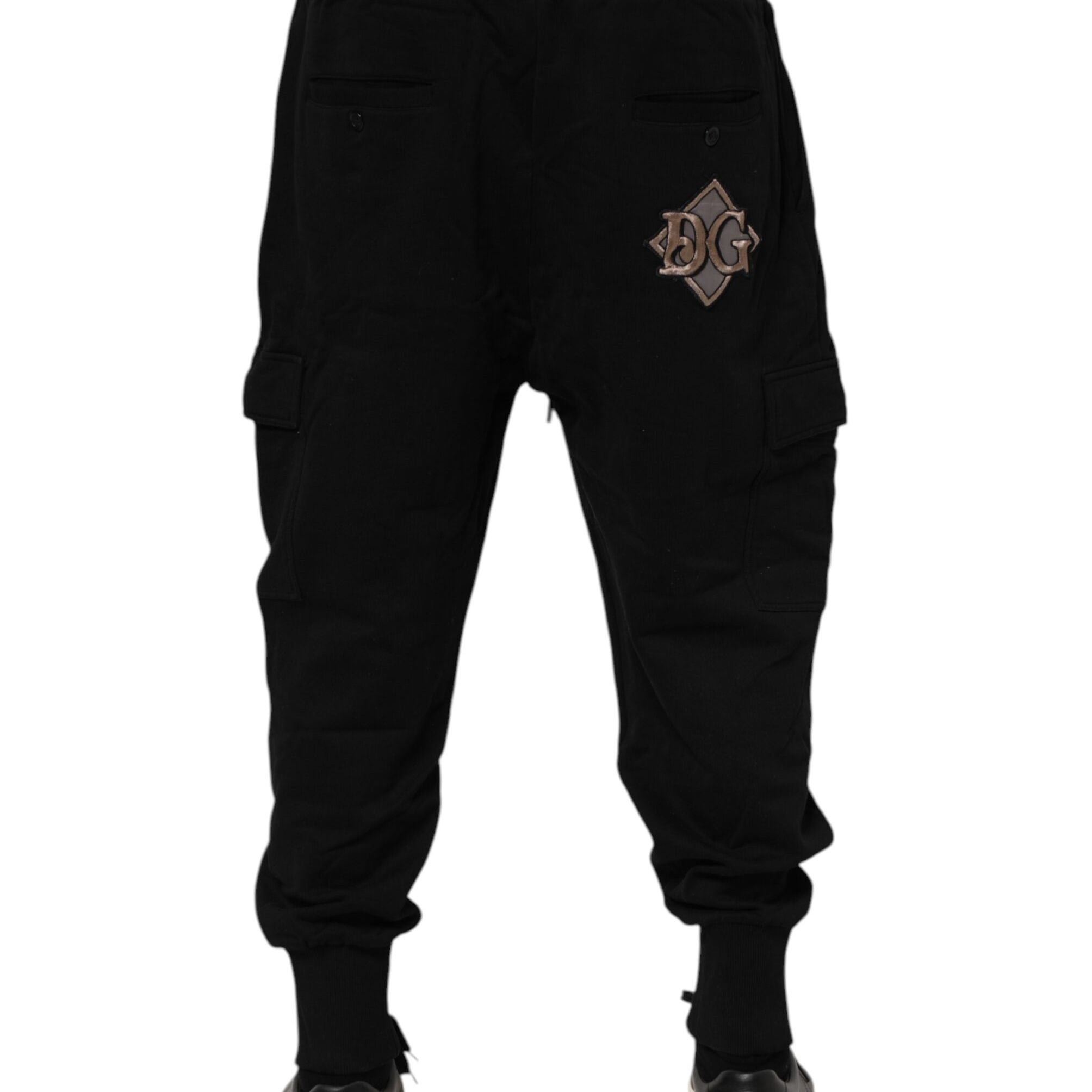 Dolce & Gabbana Black Cotton Logo Jogger Sweatpants Pants