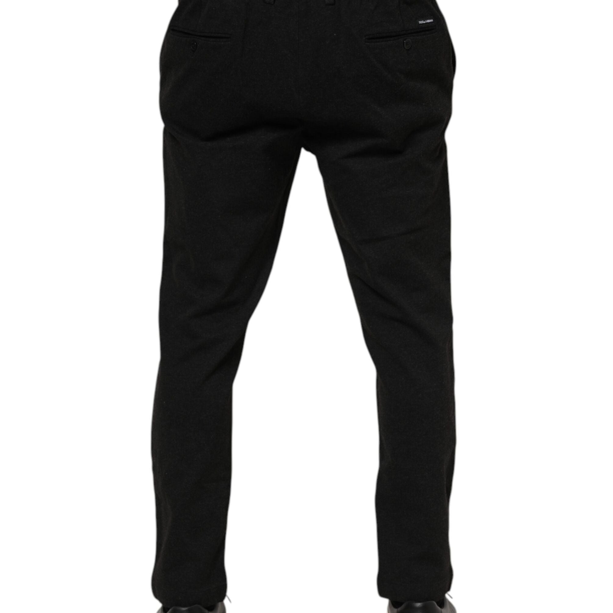 Dolce & Gabbana Dark Gray Viscose Dress Men Pants