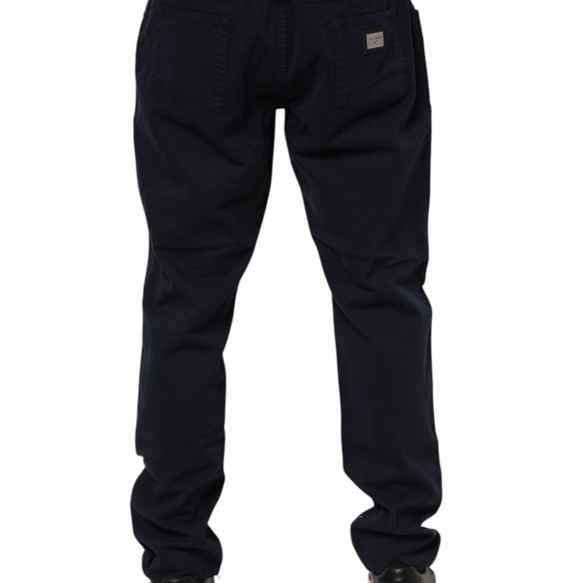 Dolce & Gabbana Black Cotton Tapered Denim Jeans