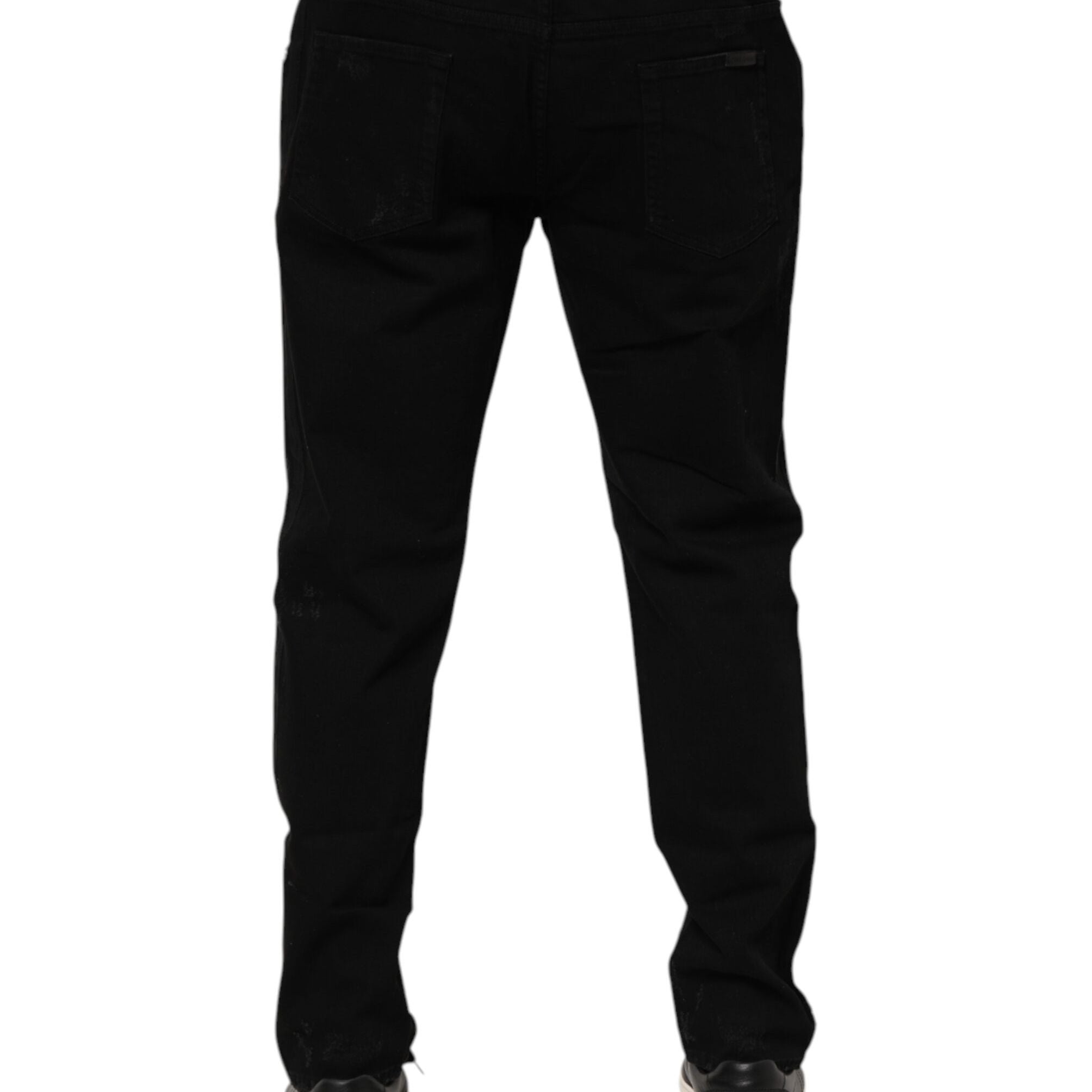 Dolce & Gabbana Black Cotton Skinny Men Denim Jeans