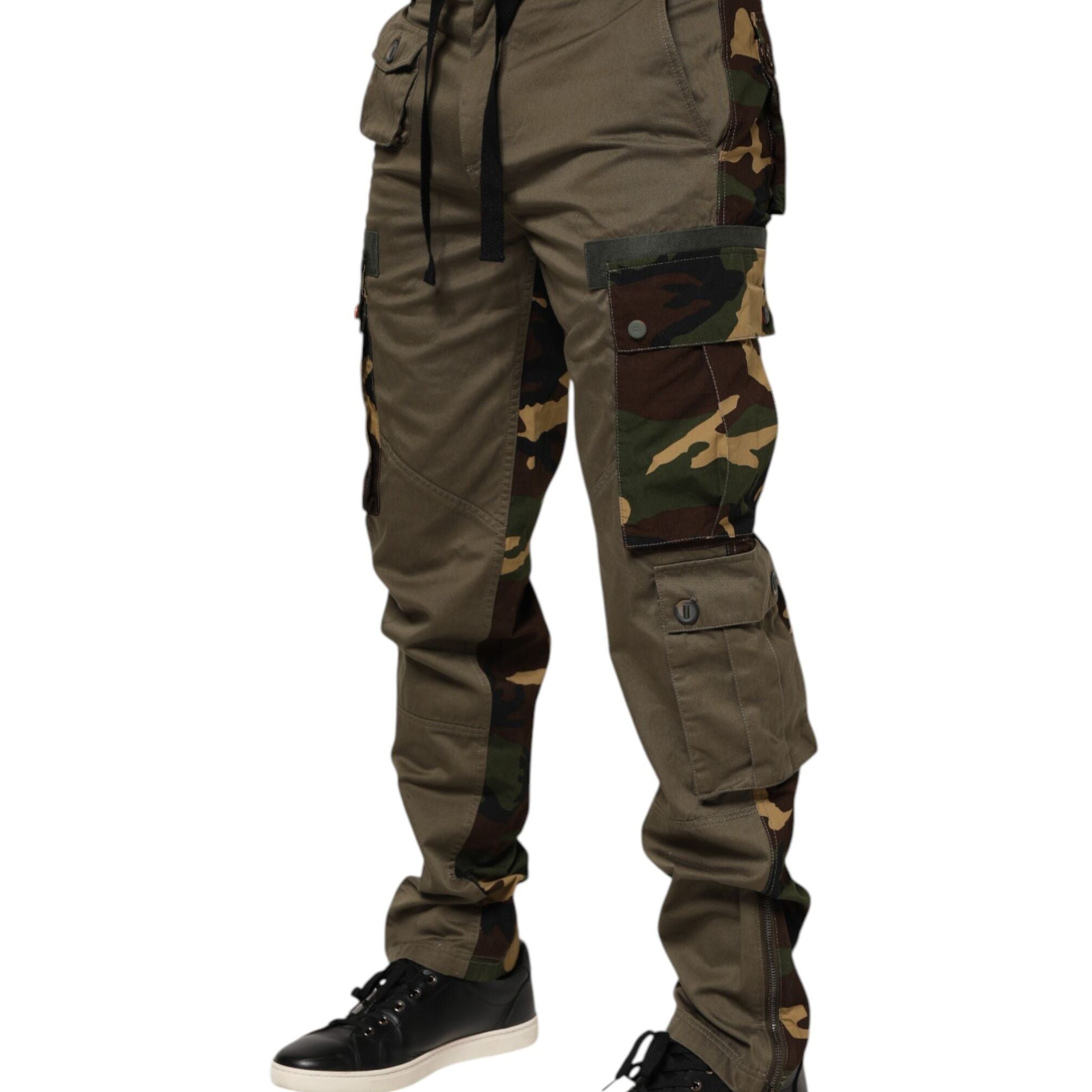 Dolce & Gabbana Brown Cotton Camouflage Cargo Pants