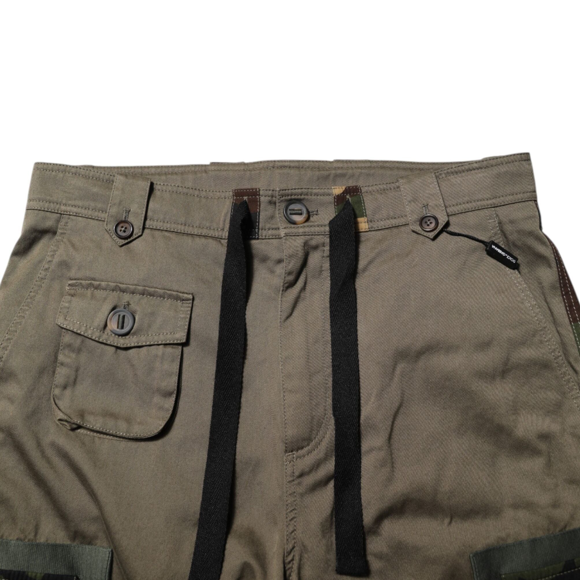 Dolce & Gabbana Brown Cotton Camouflage Cargo Pants