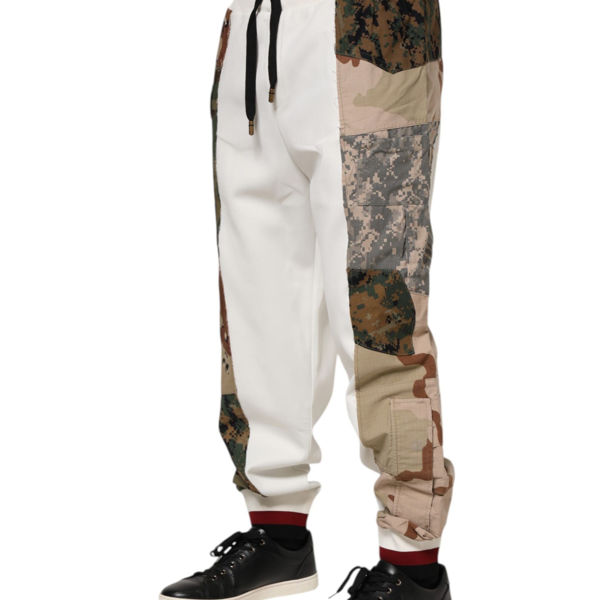 Dolce & Gabbana White Patchwork Jogger Pants