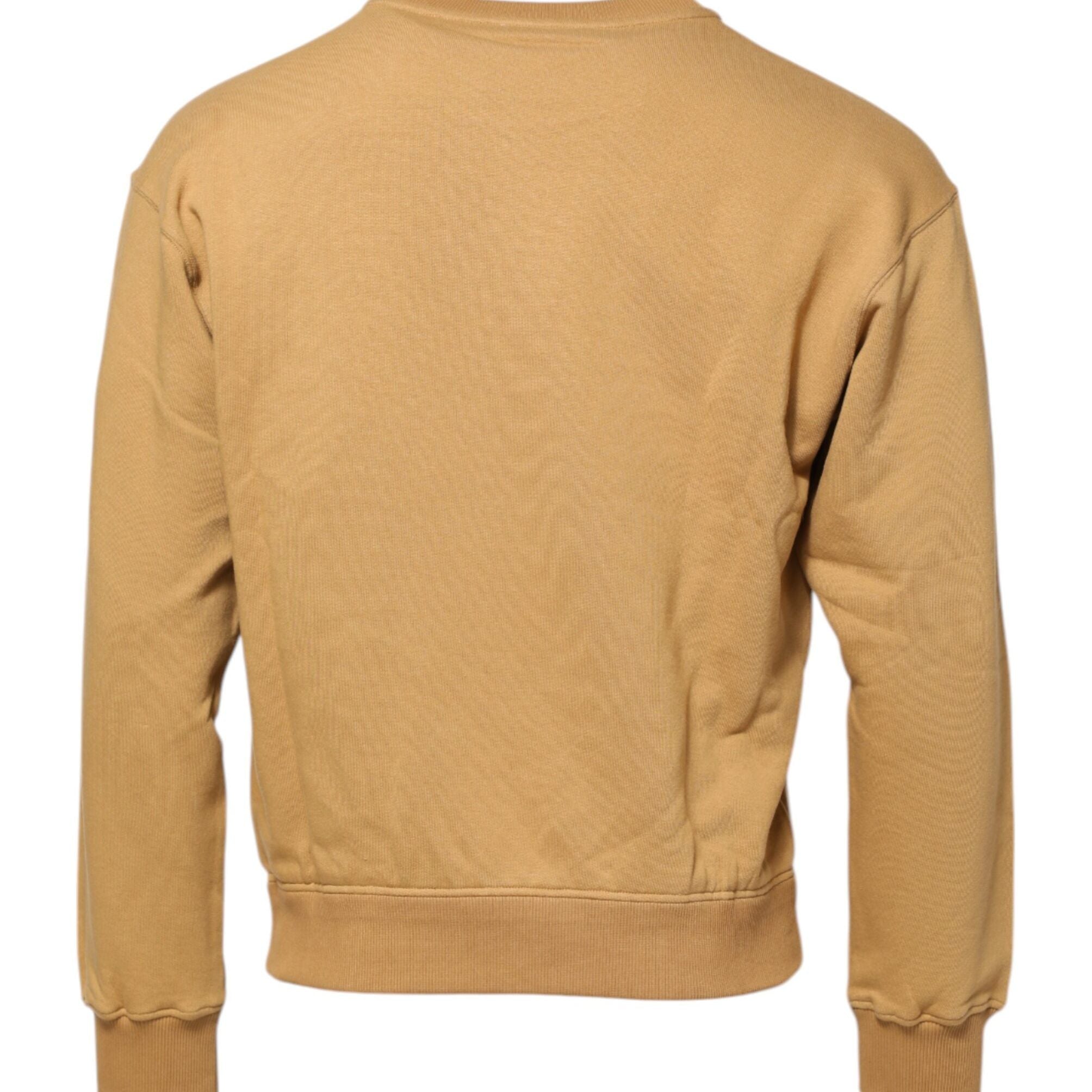 Dolce & Gabbana Mustard Cotton DG Embossed Pullover Sweater