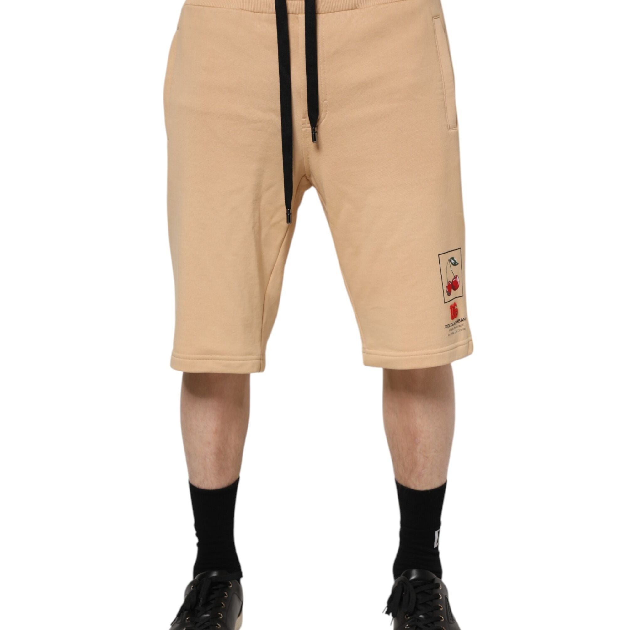 Dolce & Gabbana Yellow Cotton Men Bermuda Sweatshorts Shorts