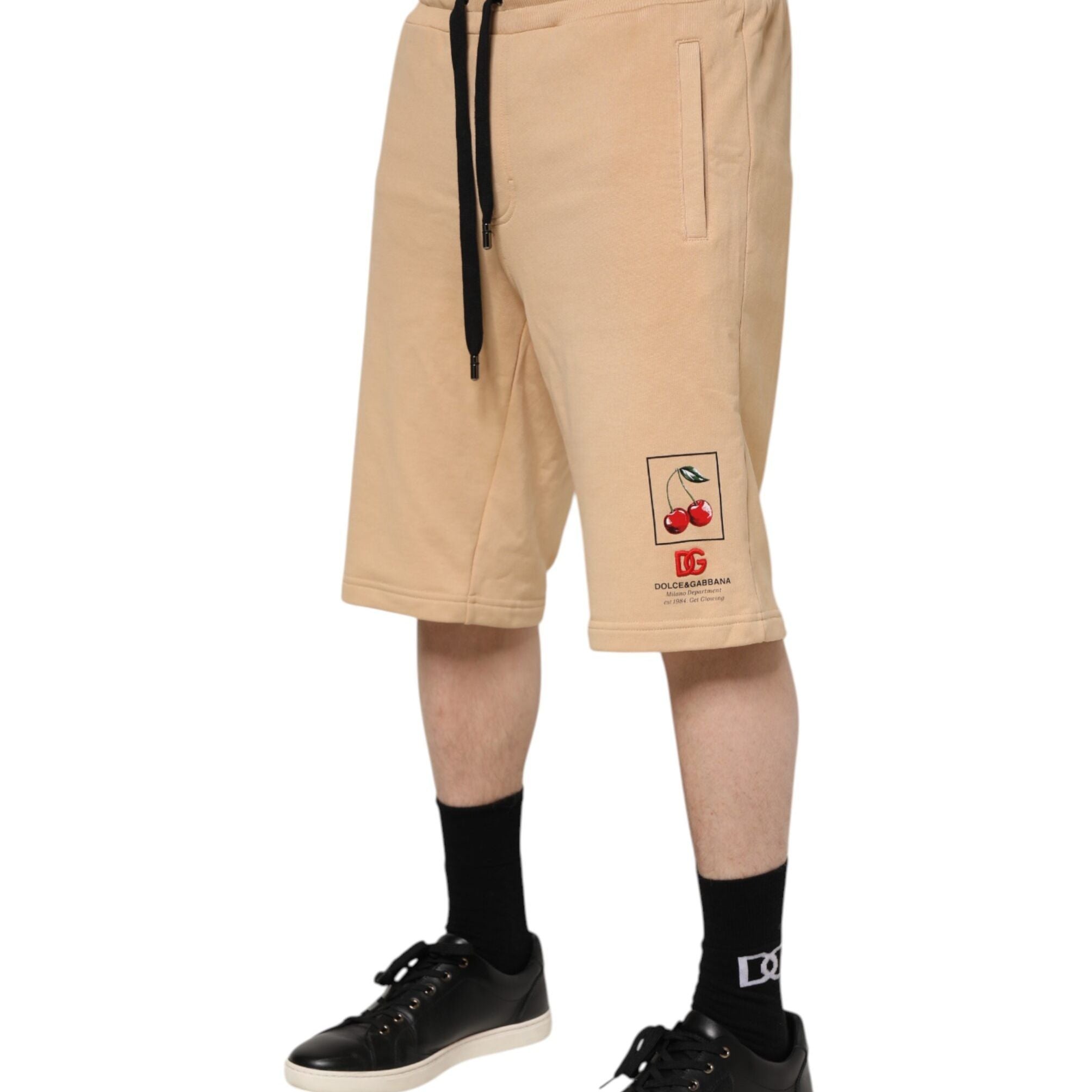 Dolce & Gabbana Yellow Cotton Men Bermuda Sweatshorts Shorts