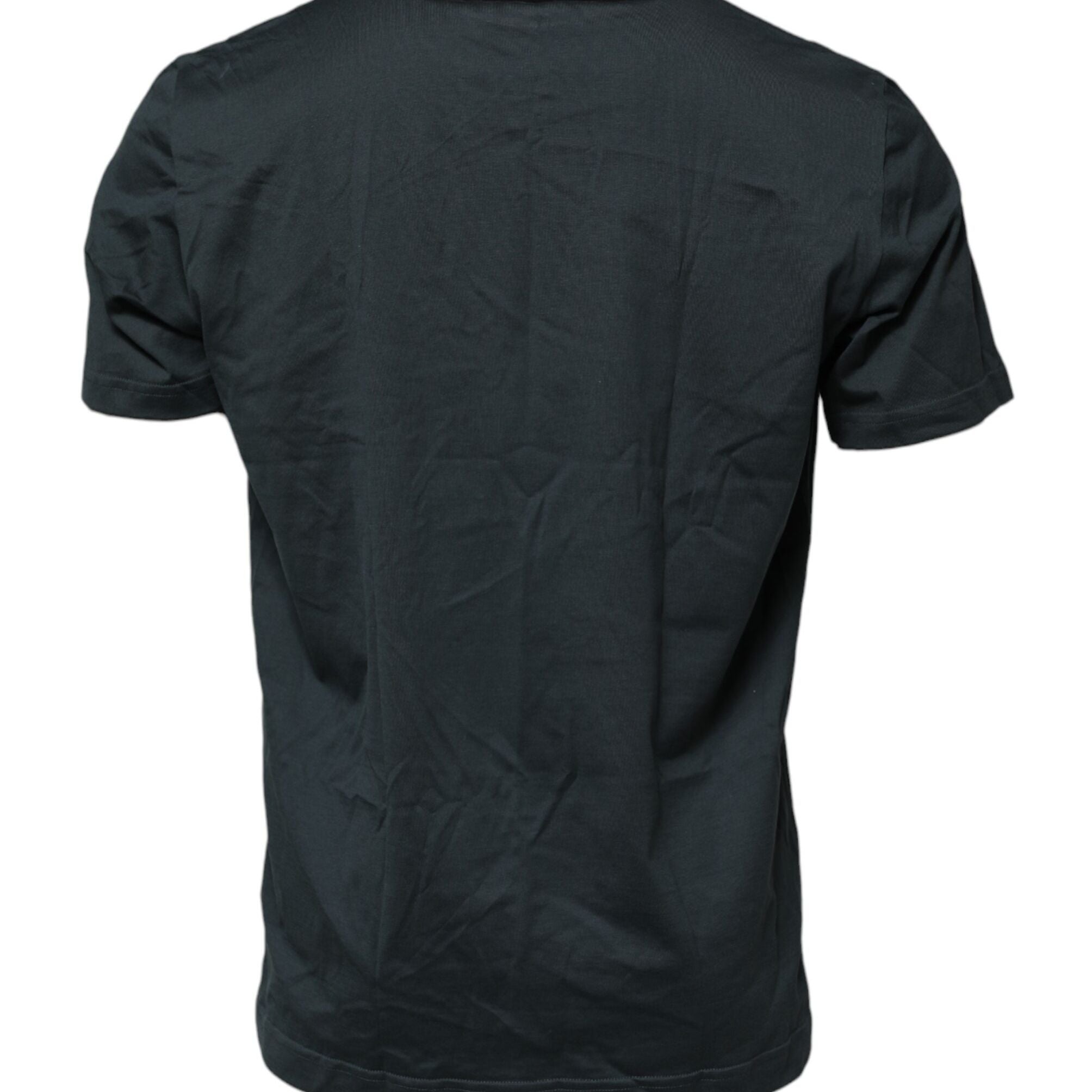 Dolce & Gabbana Black Cotton Printed Short Sleeves T-shirt