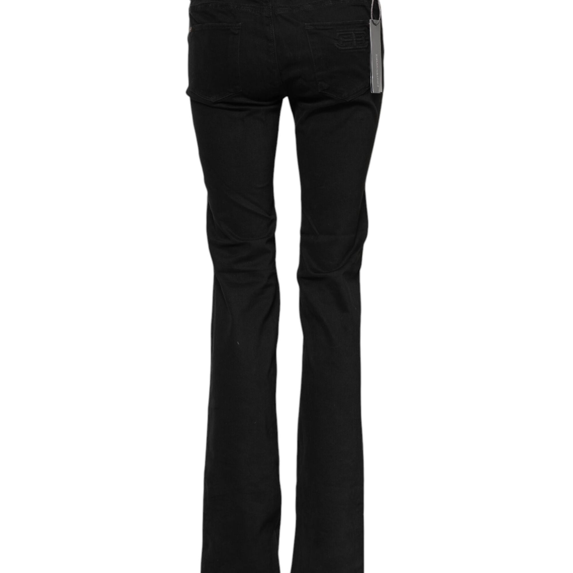 Ermanno Scervino Black Cotton Stretch Flared Bootcut Denim Jeans