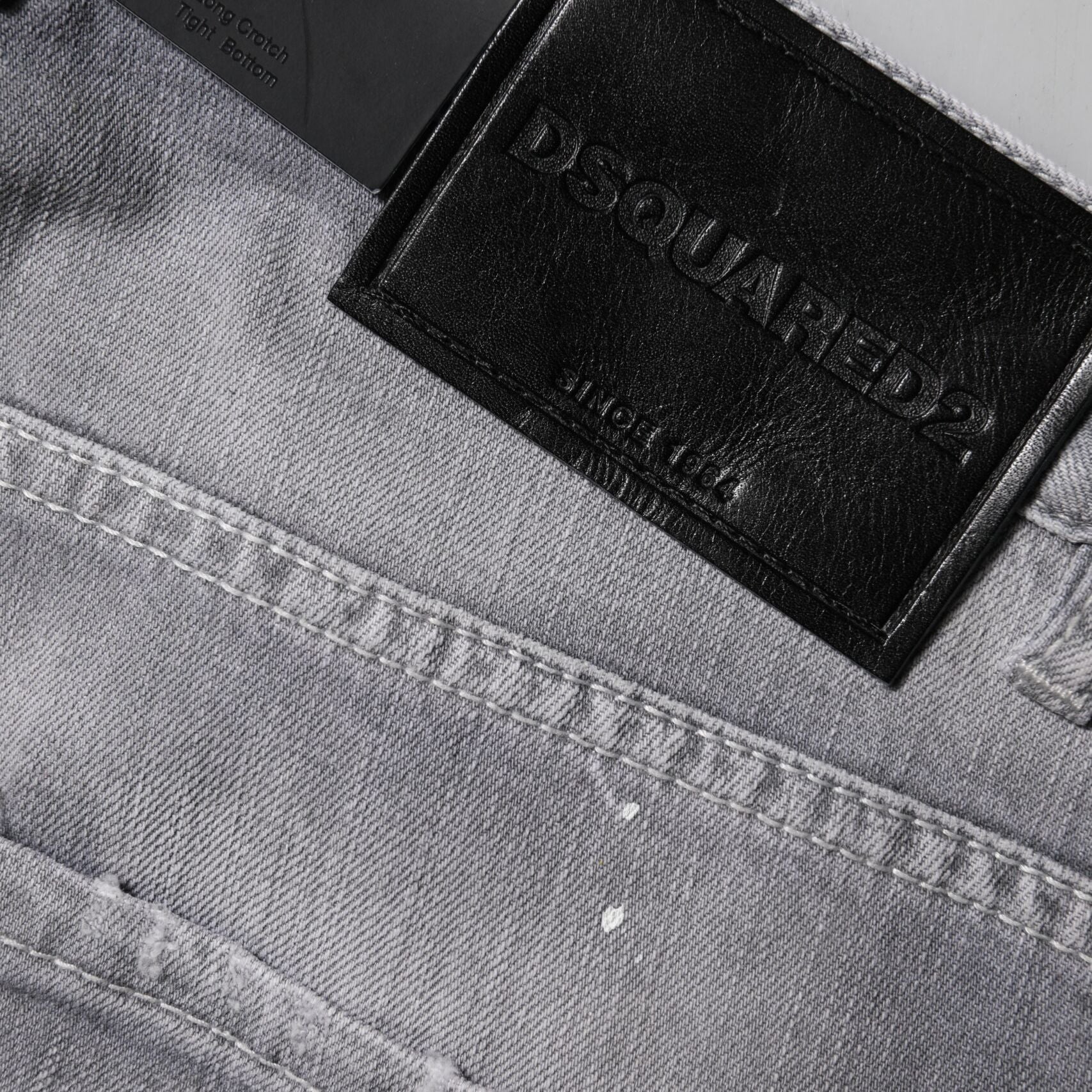 Dsquared² Gray Washed Mid Waist Tapered Jeans