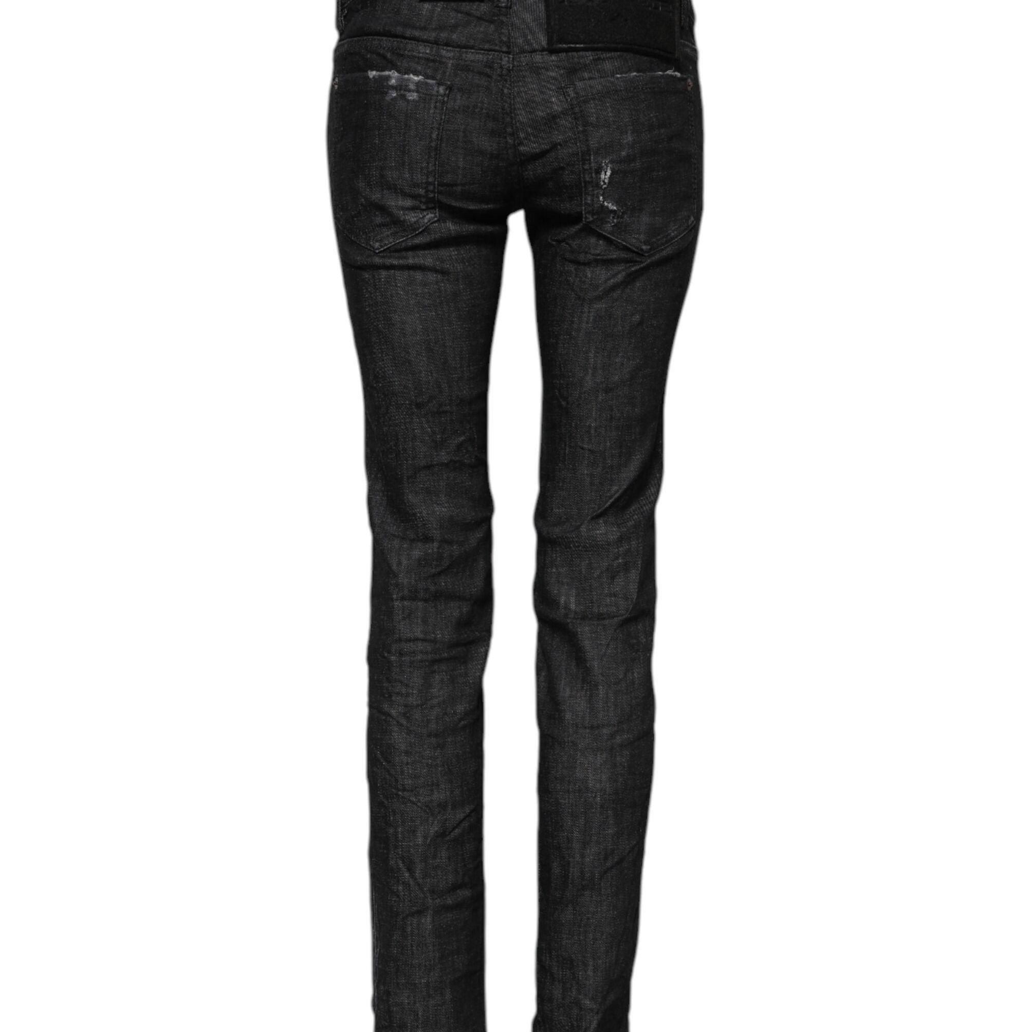 Dsquared² Black Cotton Low Waist Skinny Denim Jeans