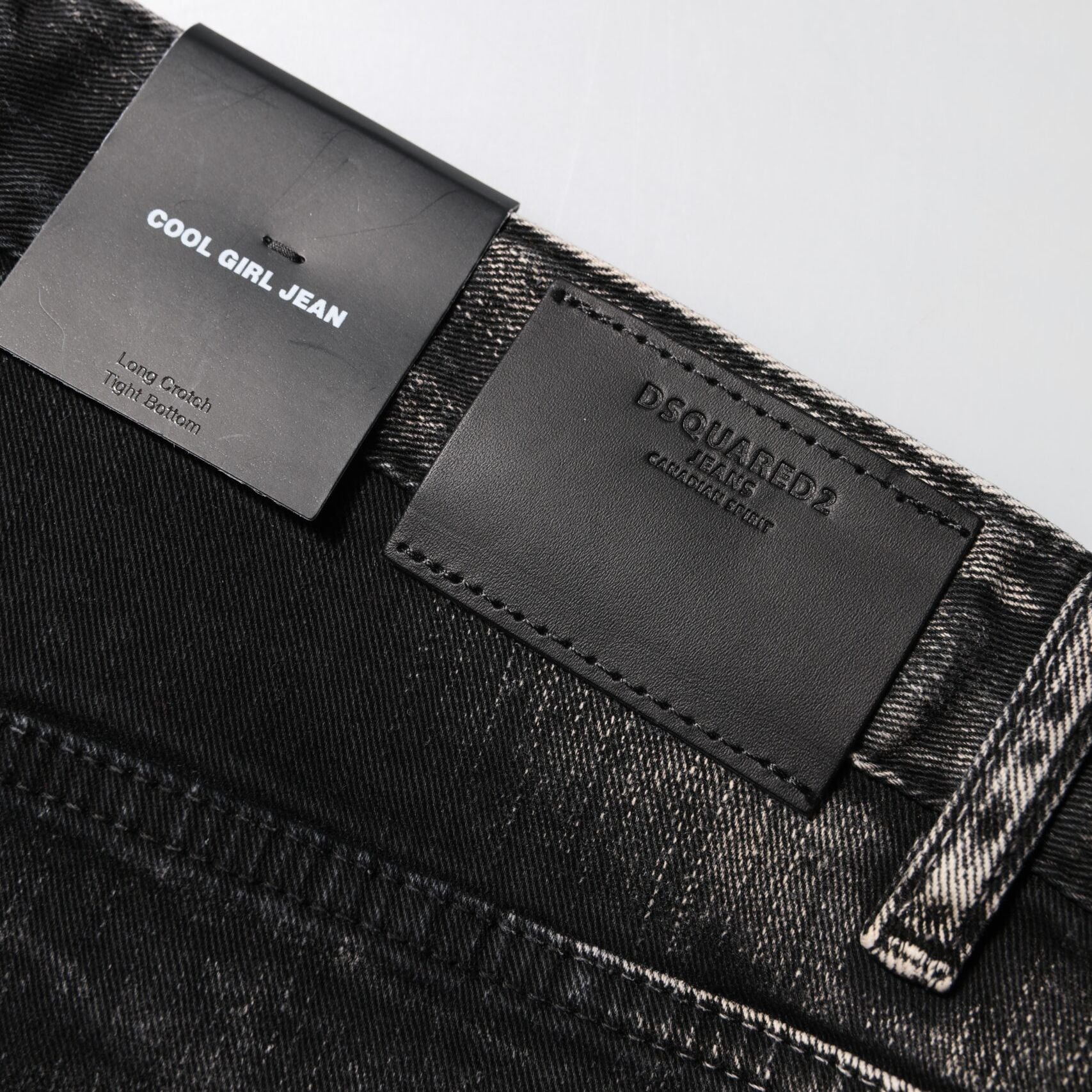 Dsquared² Black Washed Mid Waist Tapered Denim Jeans