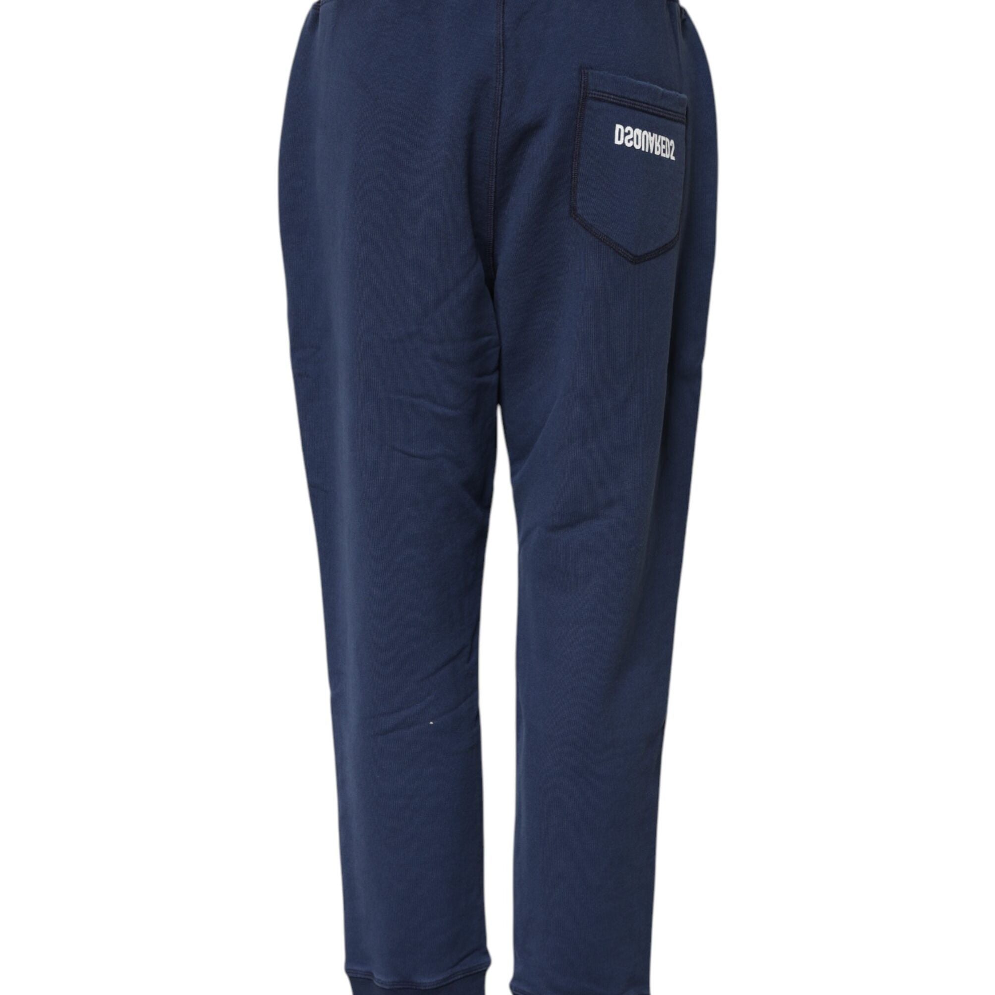 Dsquared² Blue Cotton Mid Waisted Jogger Pants