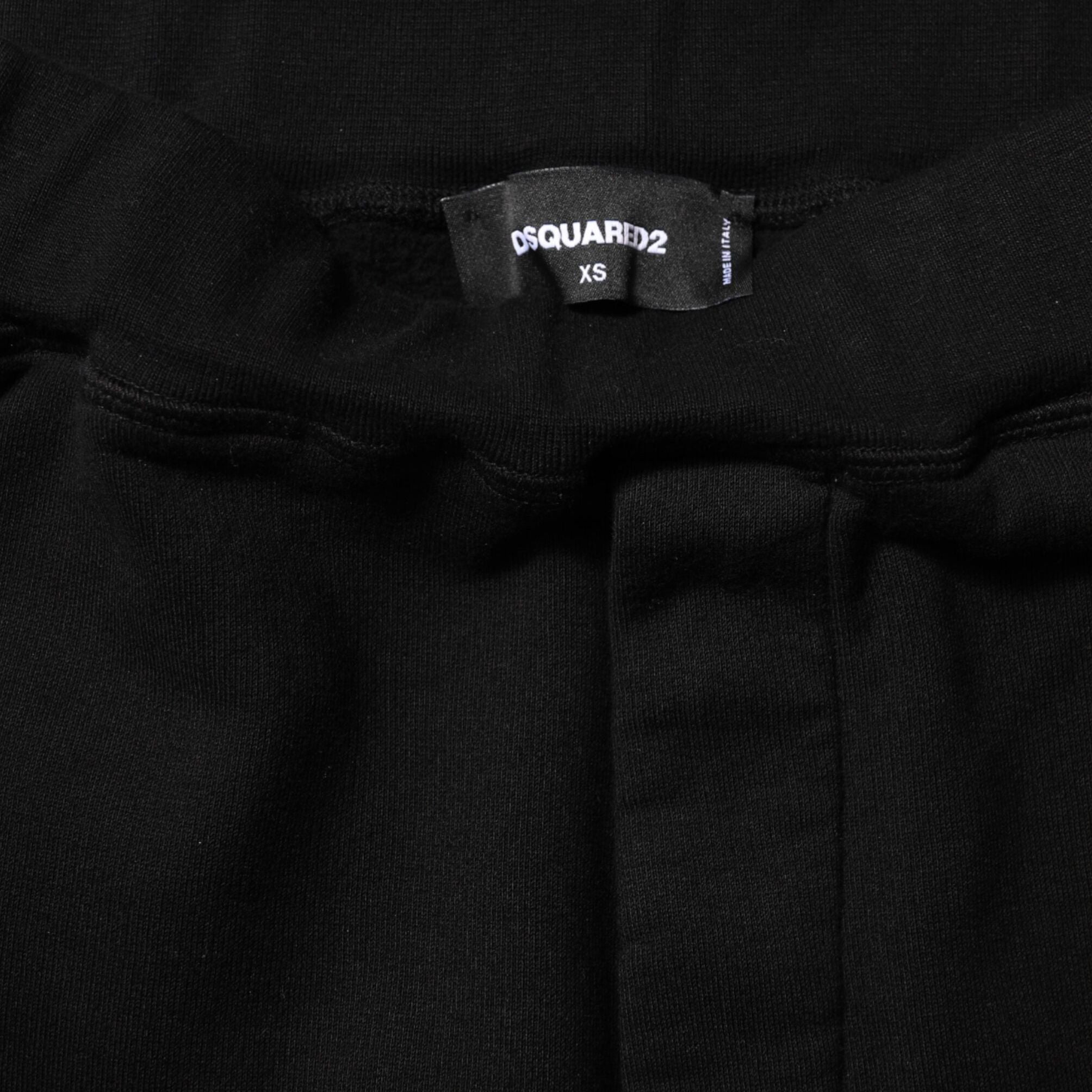 Dsquared² Black Red Cotton Straight Fit Jogger Pants