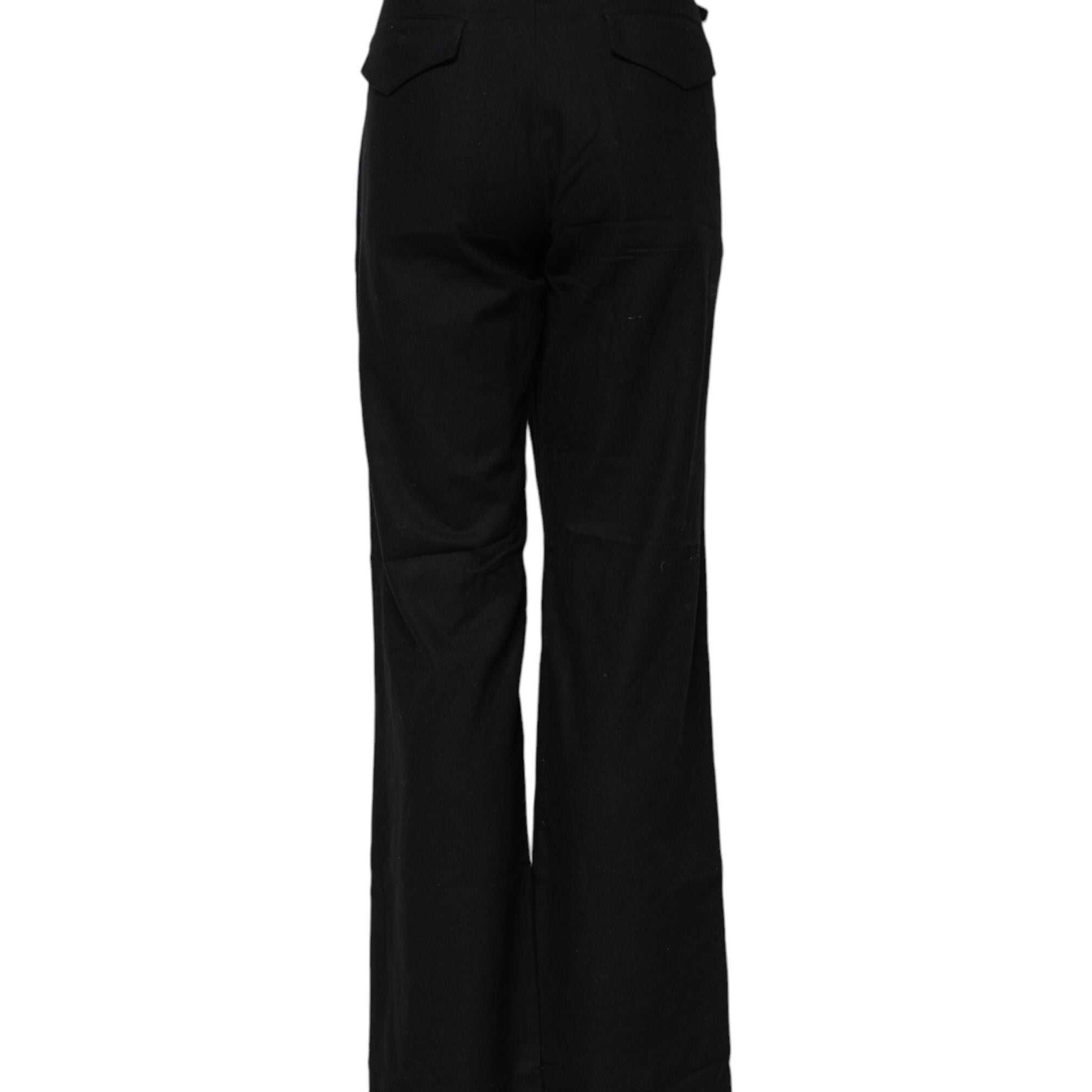 Ermanno Scervino Black Straight Fit High Waist Pants