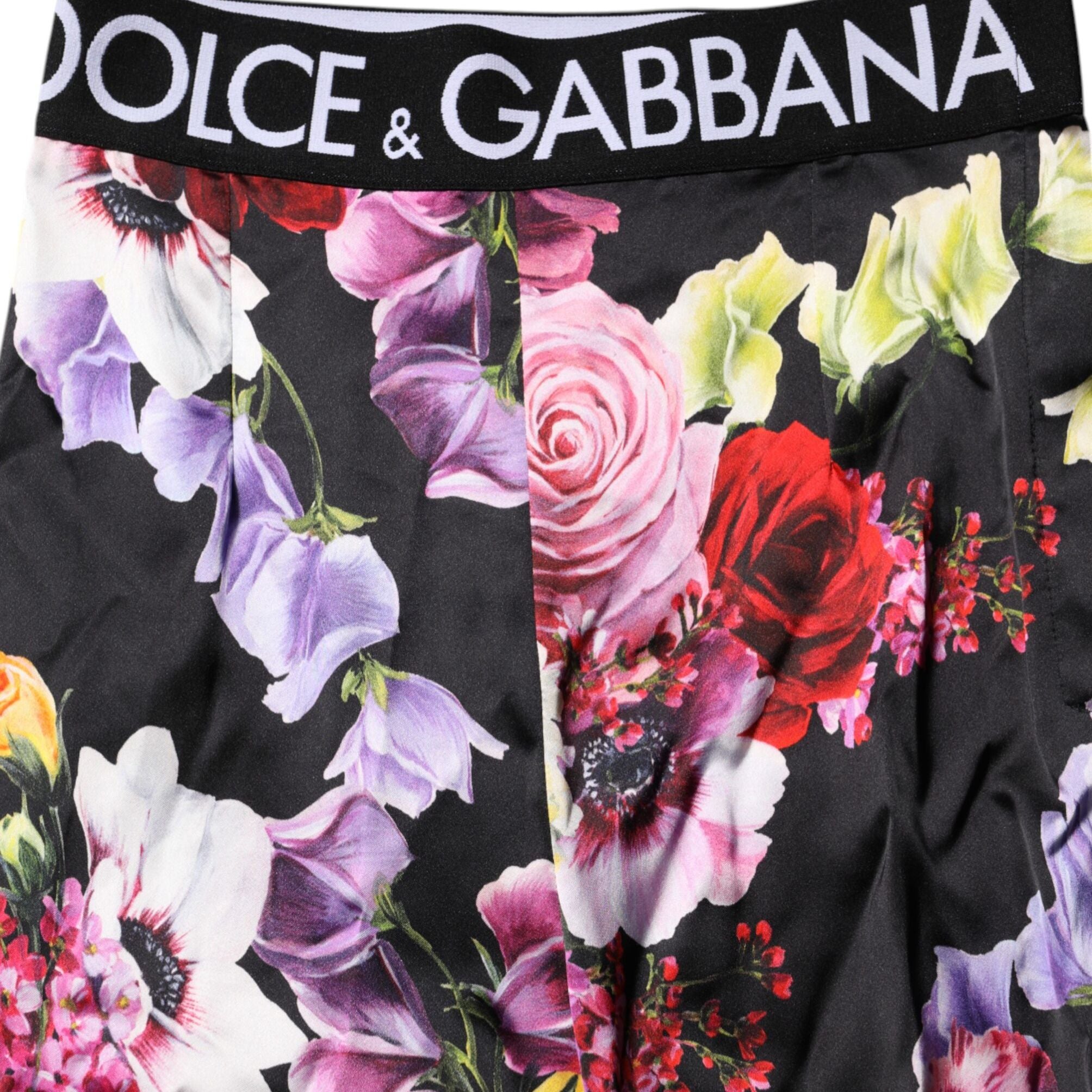 Dolce & Gabbana Multicolor Floral Legging Stretch Waist Pants