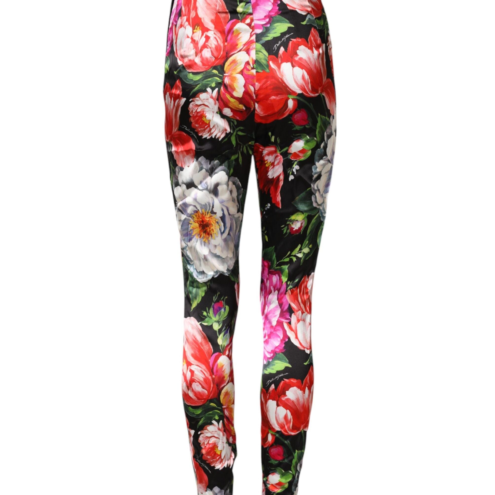 Dolce & Gabbana Multicolor Floral Legging Stretch Waist Pants