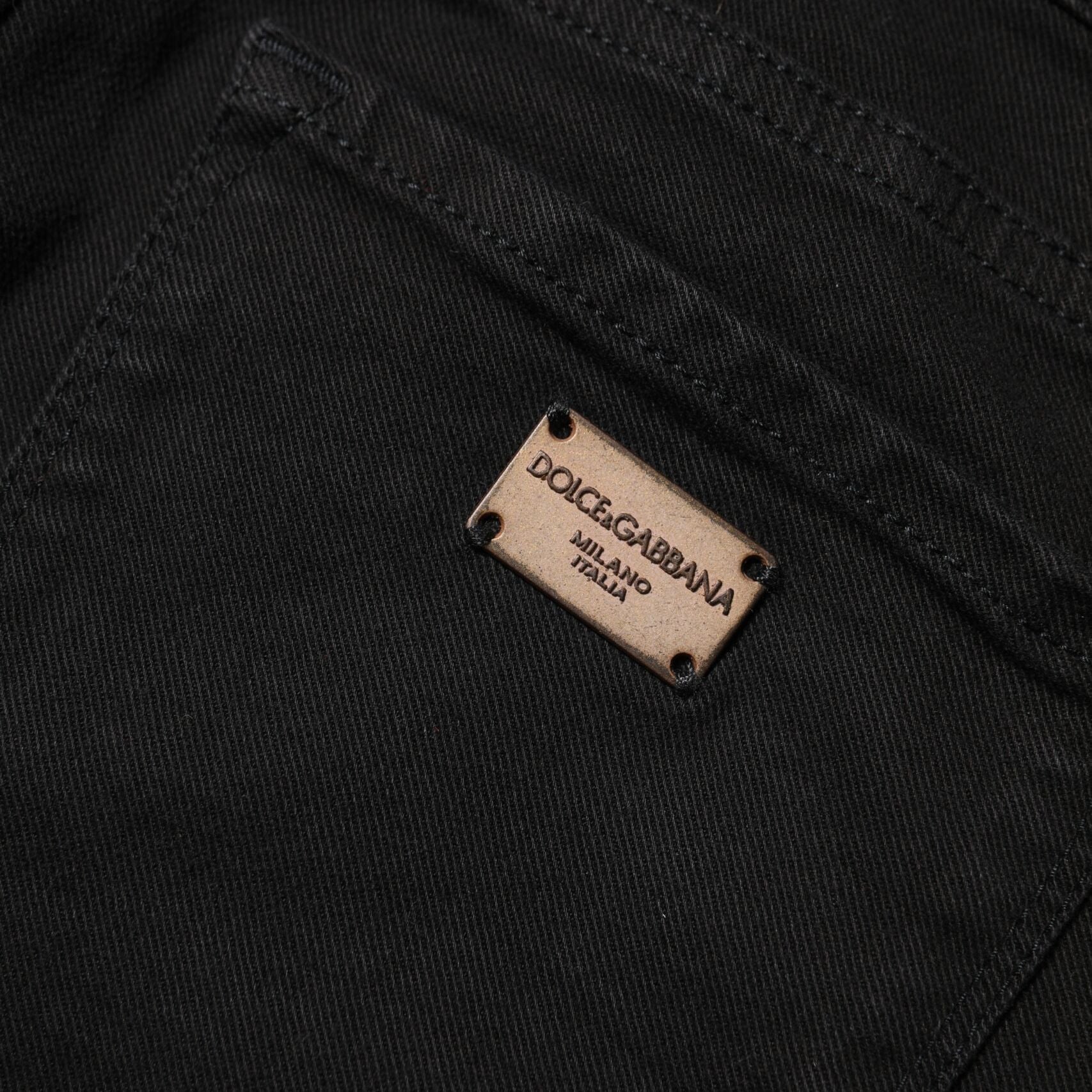Dolce & Gabbana Black Cotton Skinny Mid Waist Denim Jeans