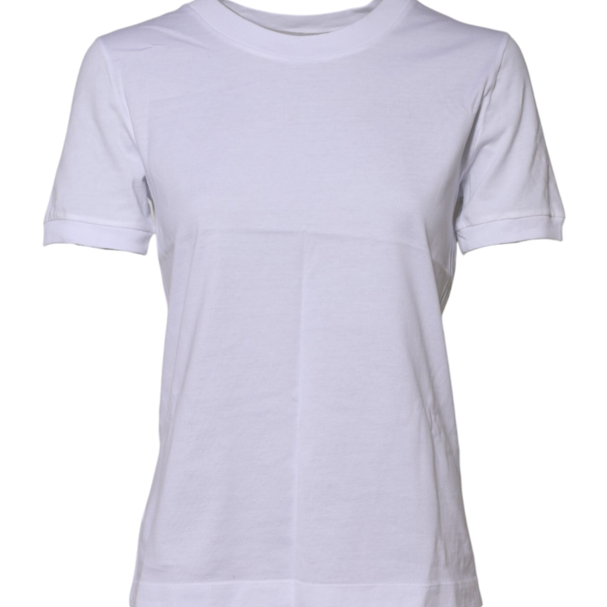 Dolce & Gabbana White Cotton Round Neck Short Sleeves T-shirt