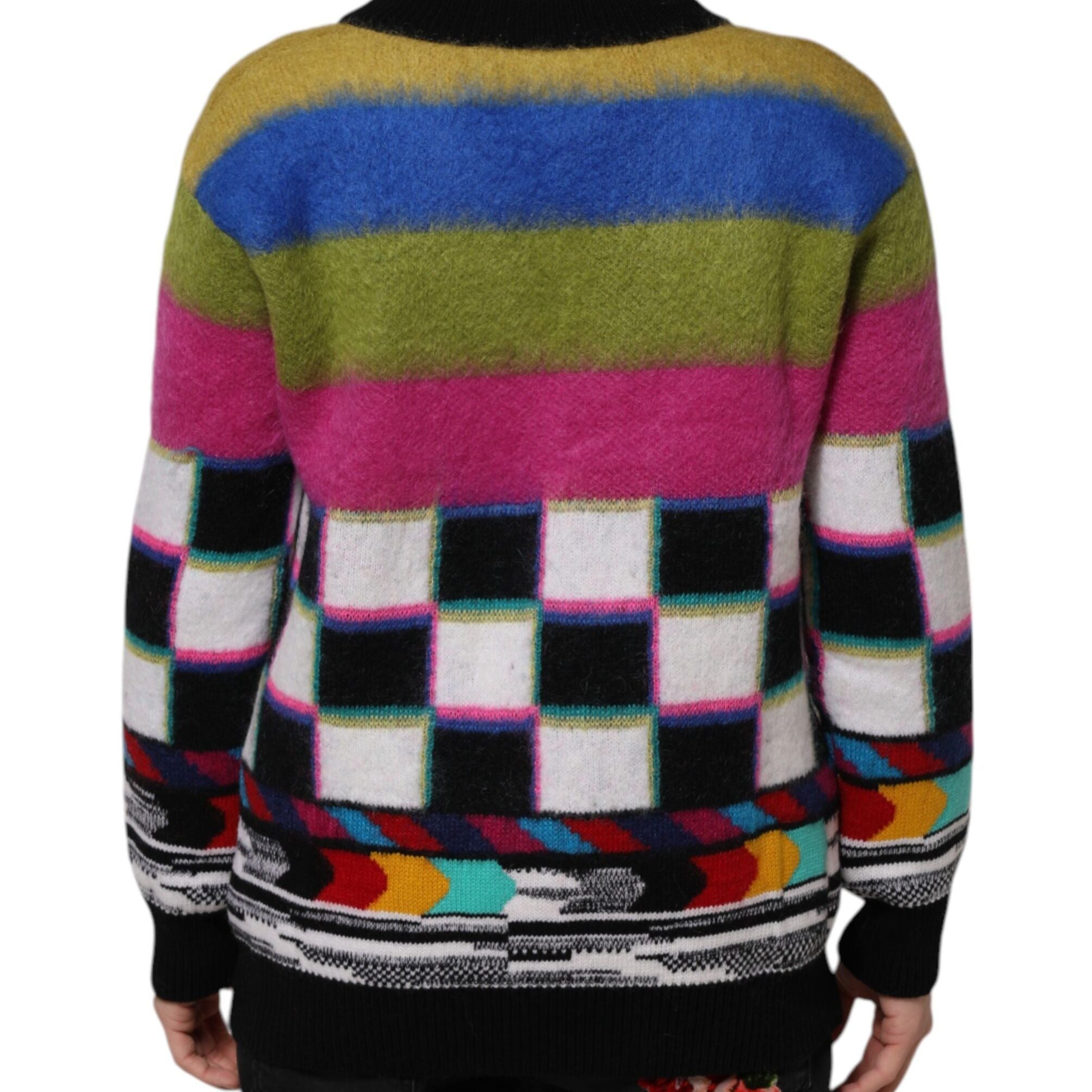Dolce & Gabbana Multicolor Glitch Design Pullover Sweater