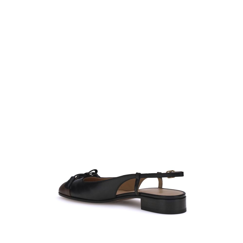 Valentino Garavani Black Goatskin Ballet Flats