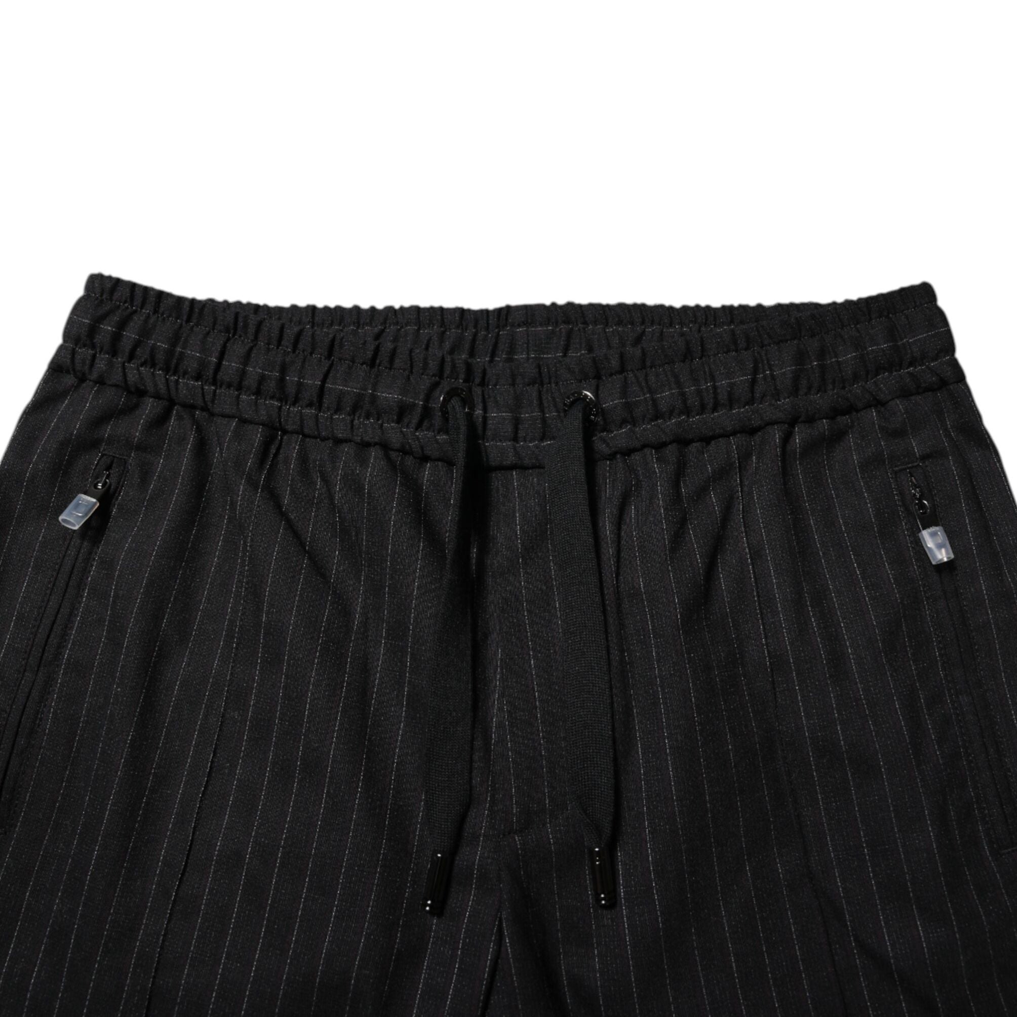 Dolce & Gabbana Black Striped Wool Men Jogger Pants