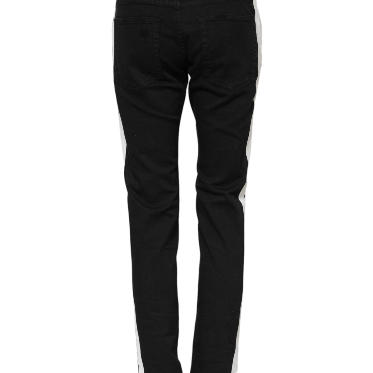 Dolce & Gabbana Black Tattered White Lining Skinny Denim Jeans