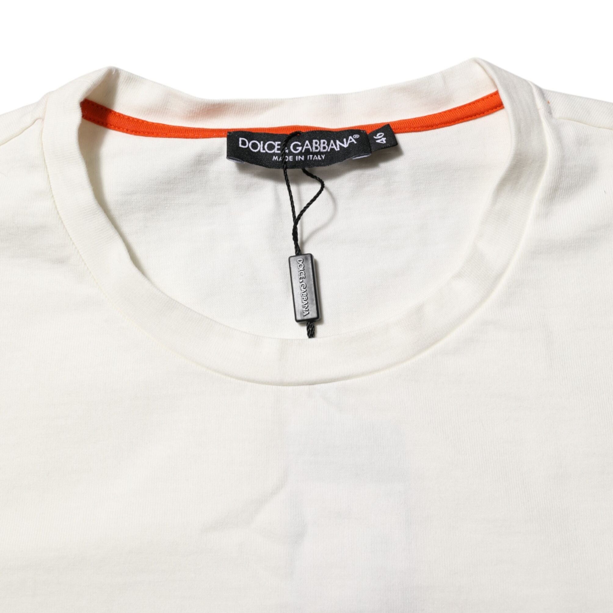 Dolce & Gabbana White Love Peace Cotton Men Crew Neck T-shirt