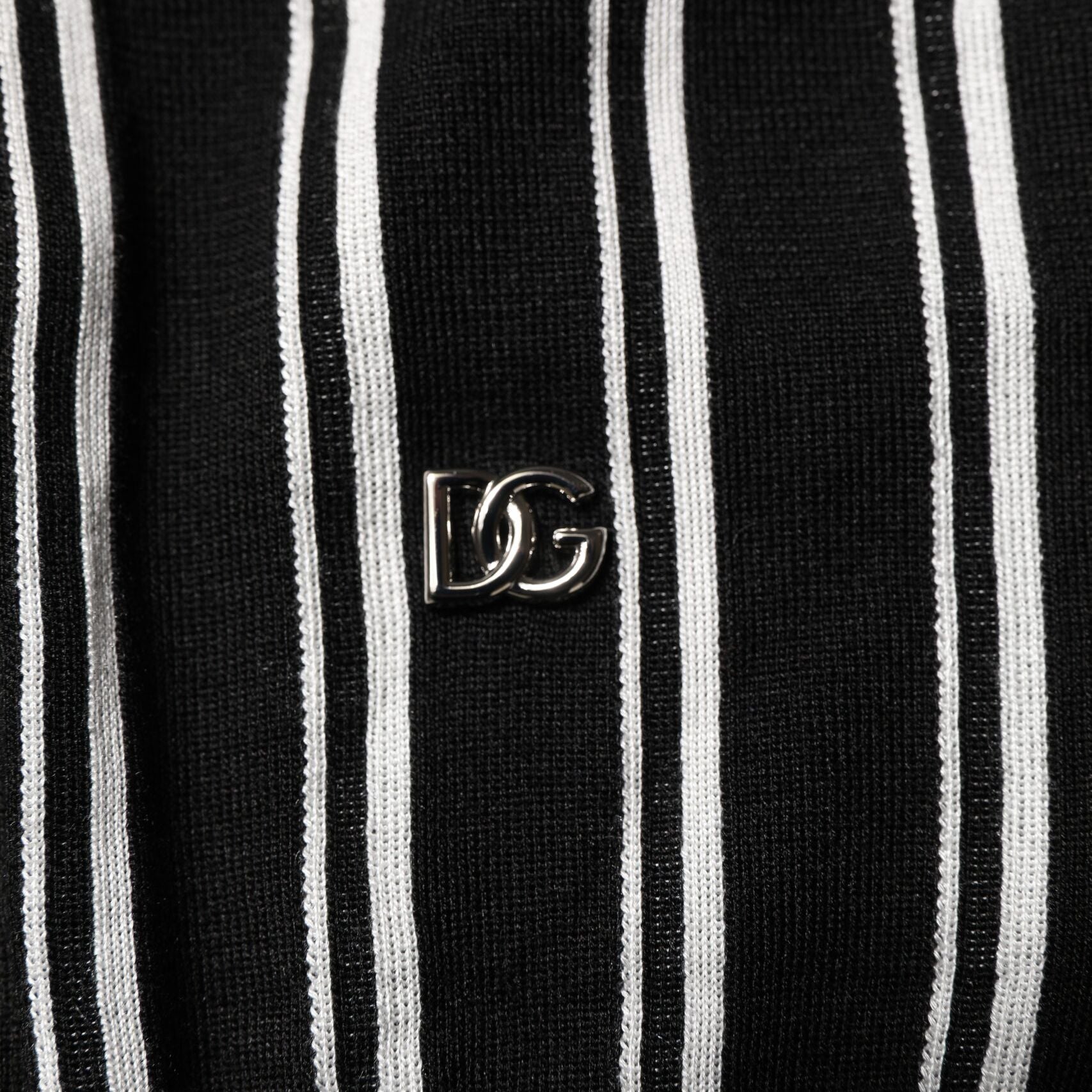 Dolce & Gabbana Black White Stripes Collared Polo T-shirt