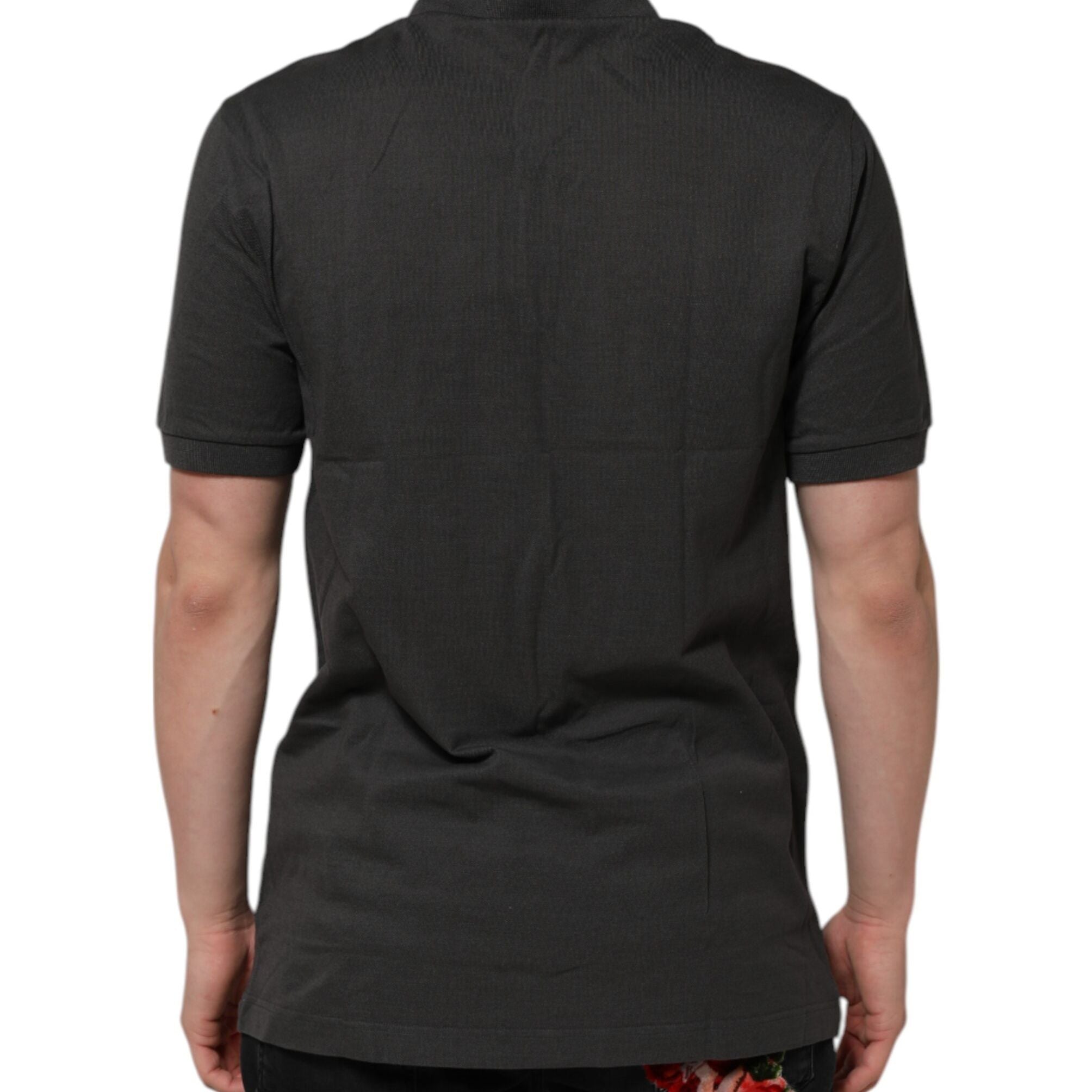 Dolce & Gabbana Dark Gray Short Sleeve Collared Polo T-shirt