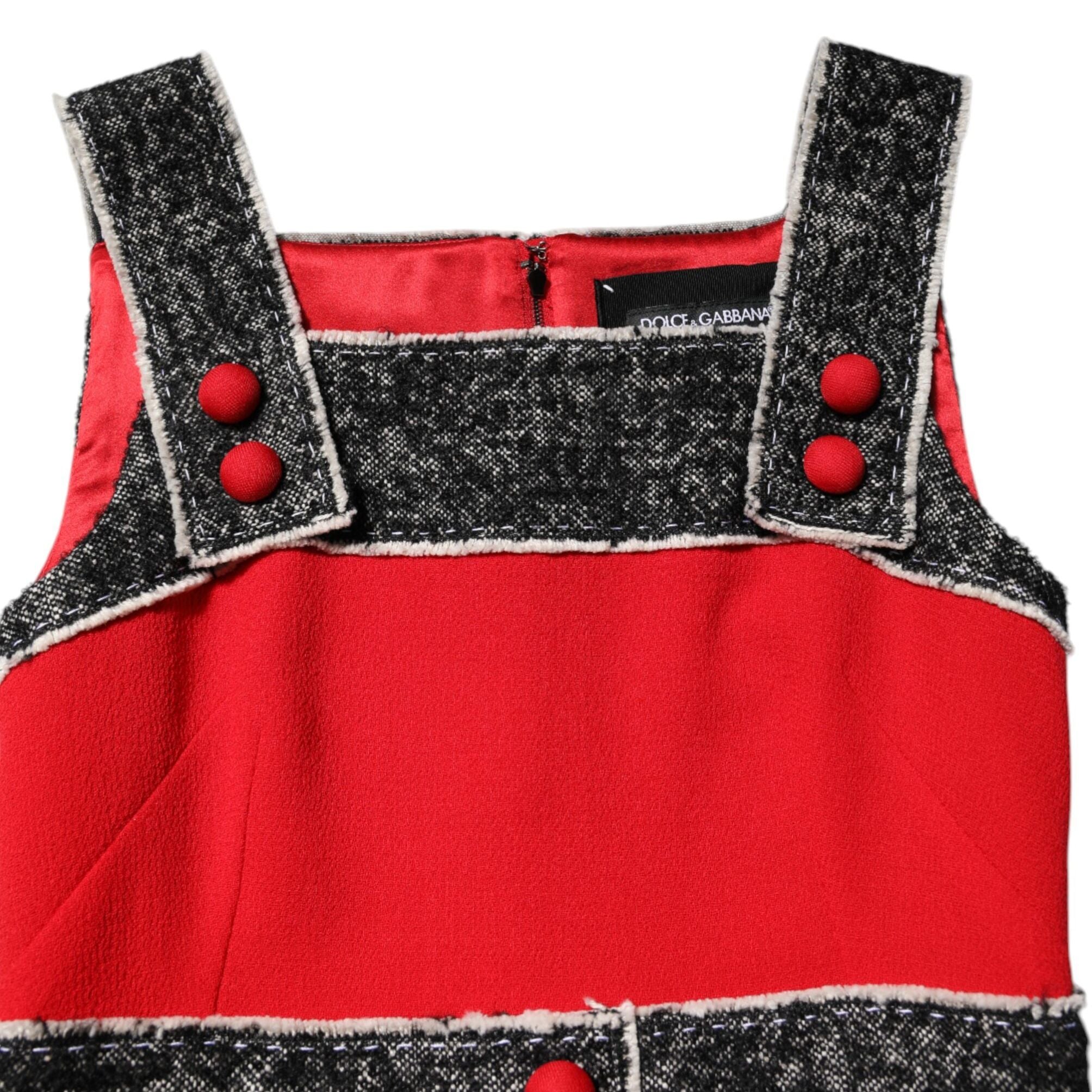 Dolce & Gabbana Red Wool Sleeveless A-line Flared Mini Dress