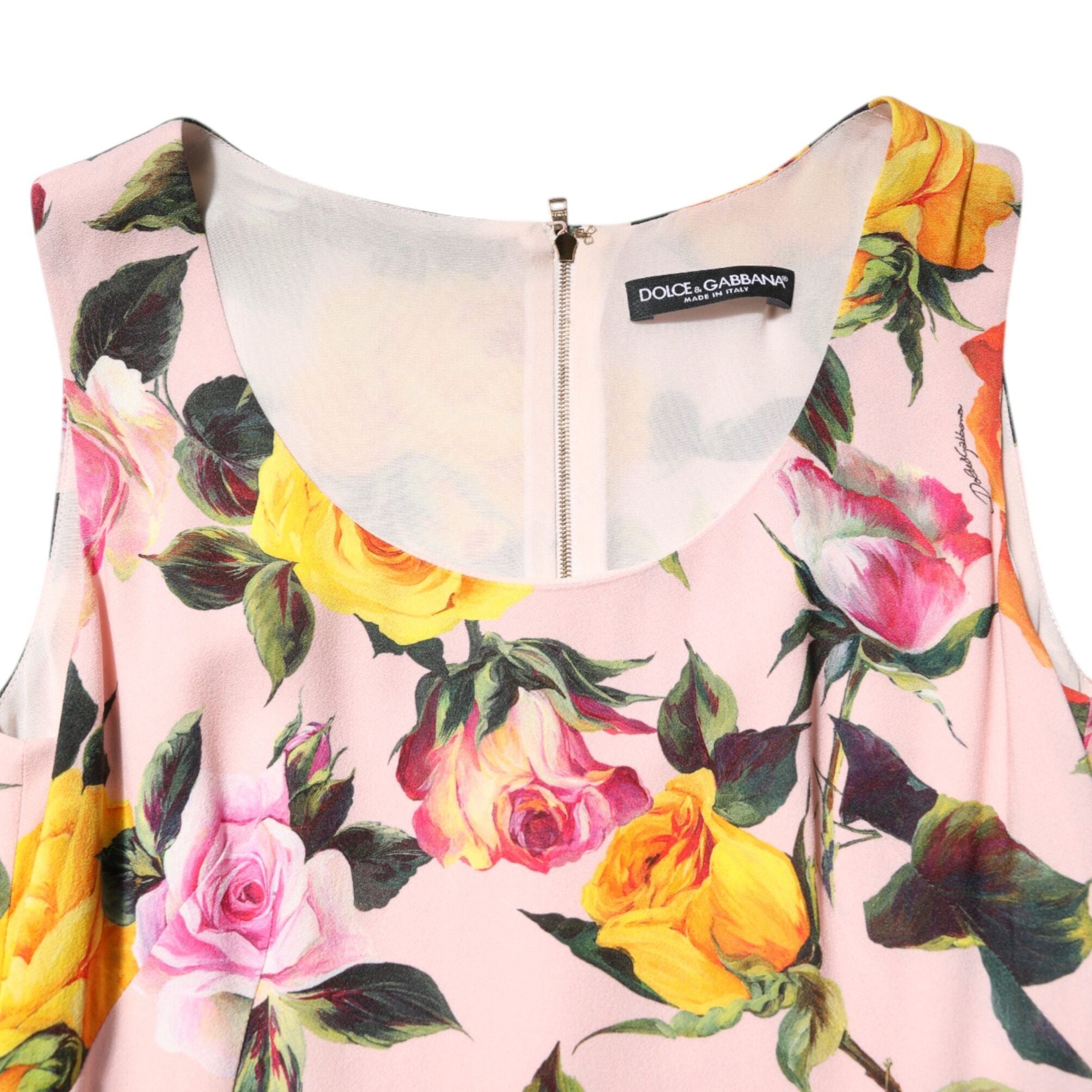 Dolce & Gabbana Multicolor Floral Knee Length Sheath Dress