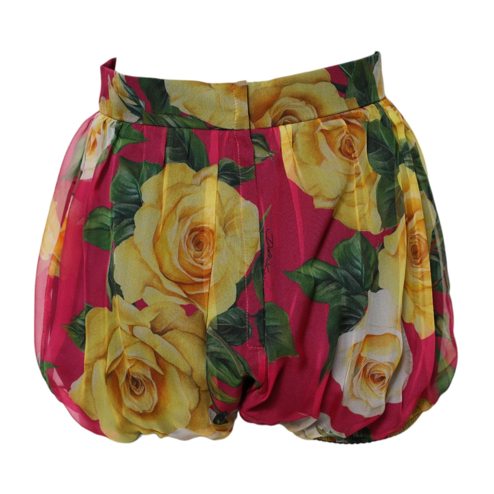 Dolce & Gabbana Red Floral High Waist Women Hot Pants Shorts