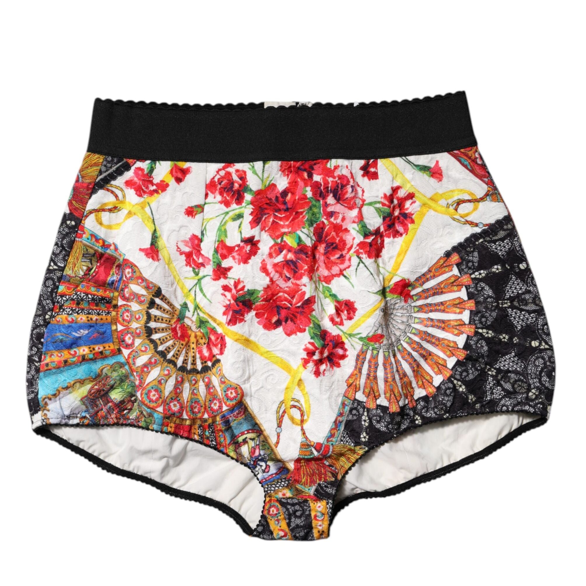 Dolce & Gabbana Multicolor Floral High Waist Hot Pants Shorts